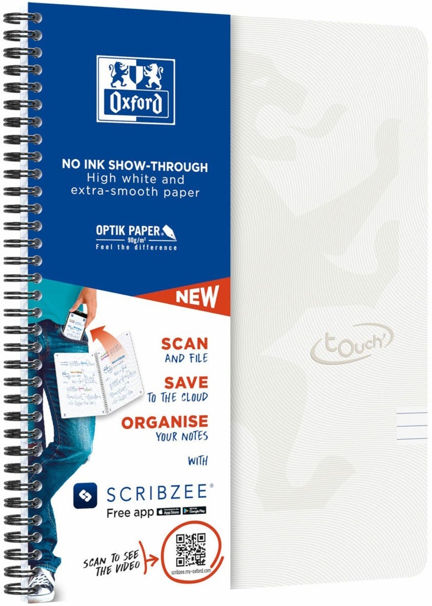 Notatbok Oxford Touch A4+ 90g lin Stone