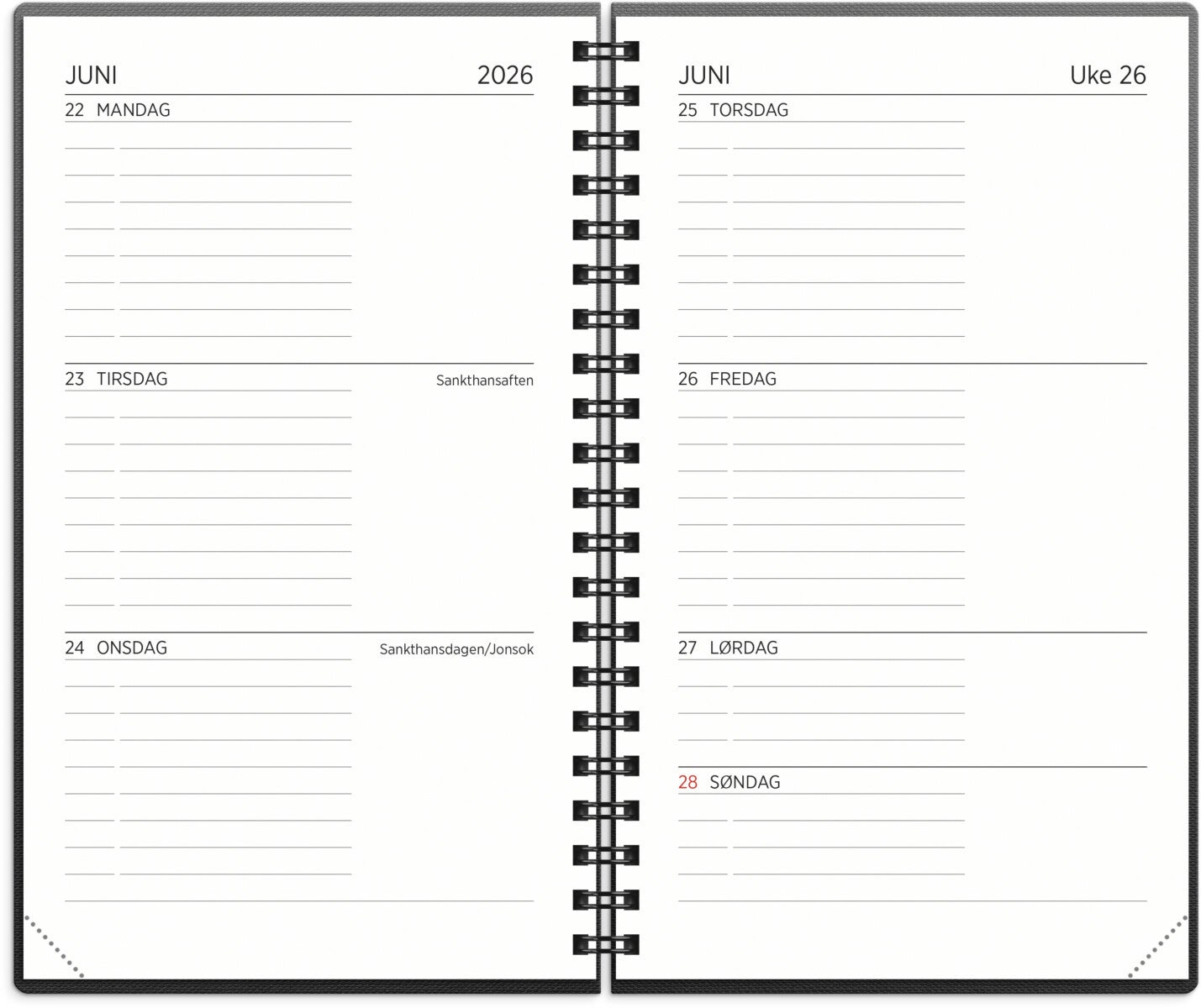 Studentkalender Grieg XL 25/26 sort