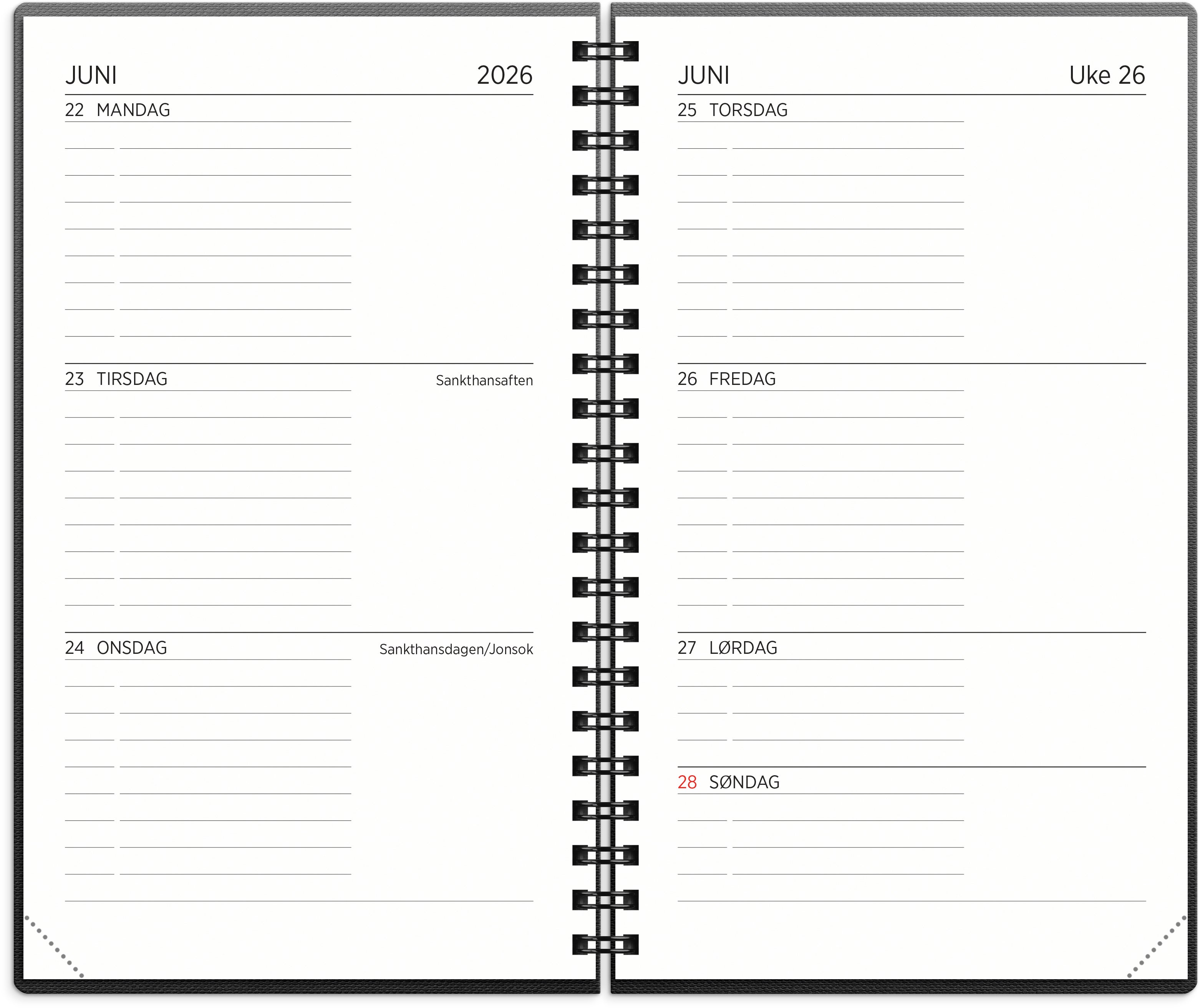 Studentkalender Grieg XL 26/27 sort