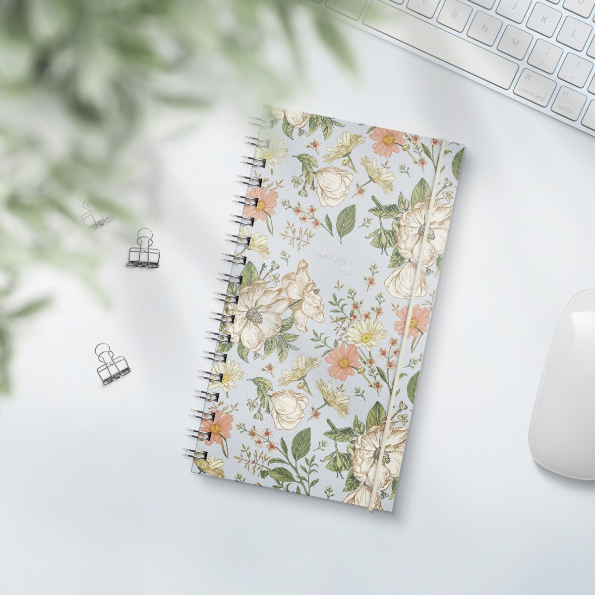 Kalender Grieg Slim spiral 25/26 blomst