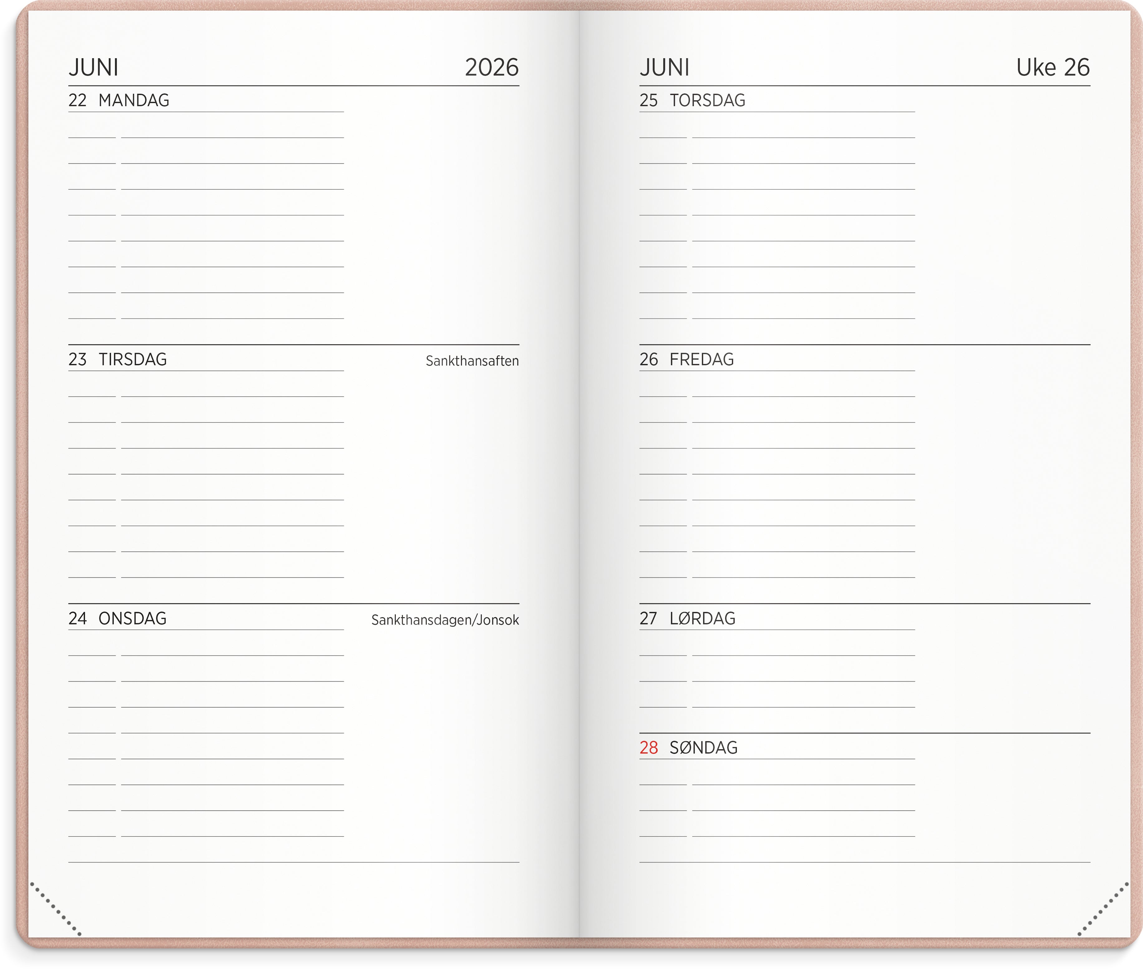 Studentkalender Grieg XL myk 26/27 rosa