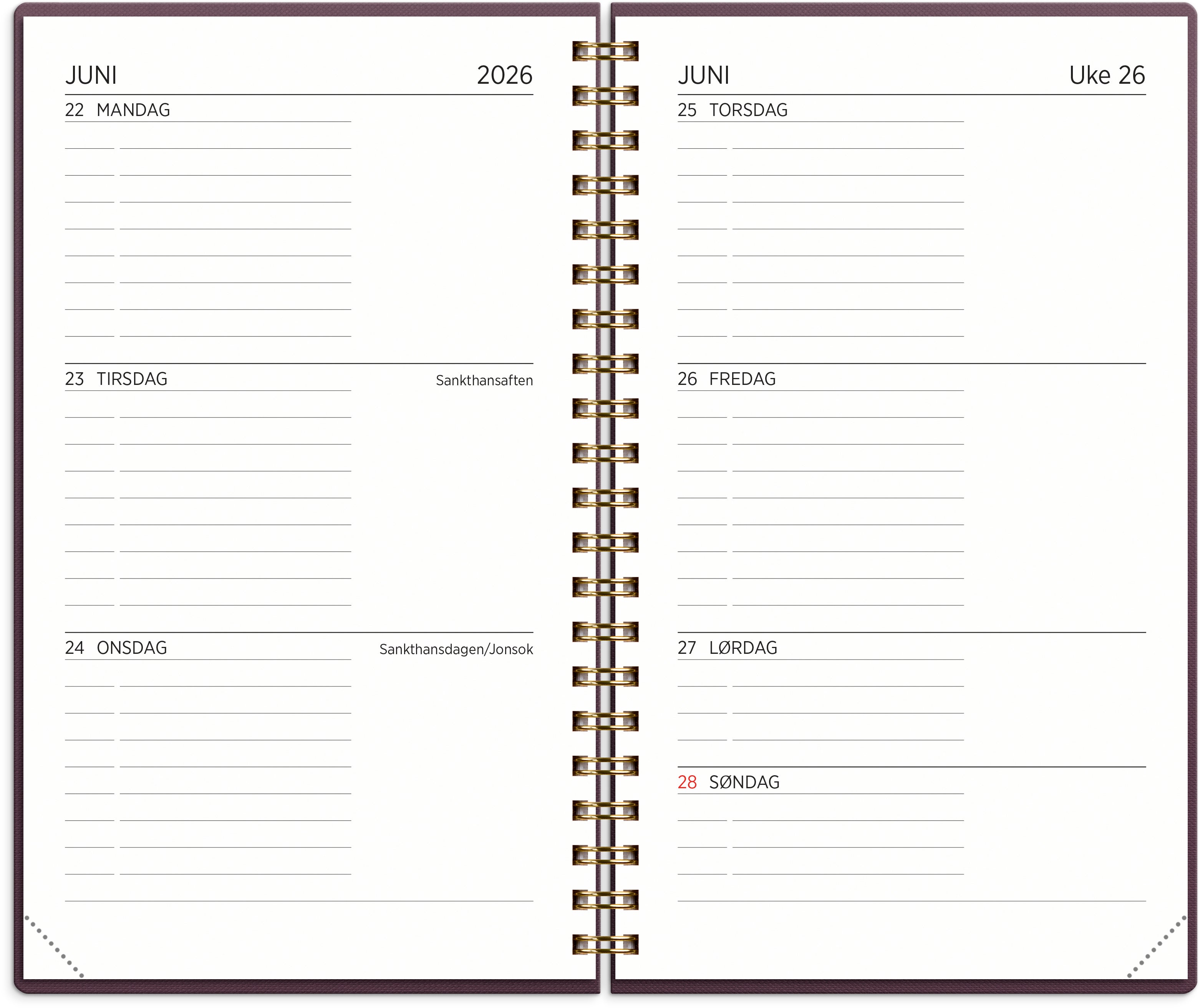 Studentkalender Grieg XL 26/27 burgunder