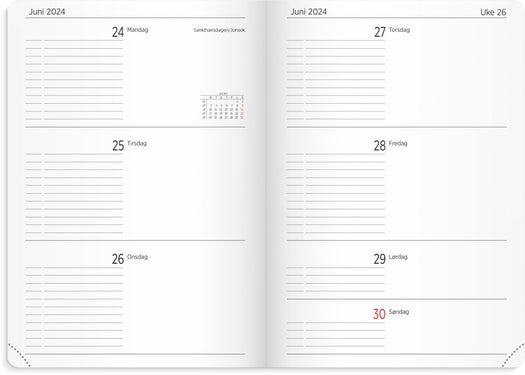 Kalender 24/25 Grieg A5 uke rosa