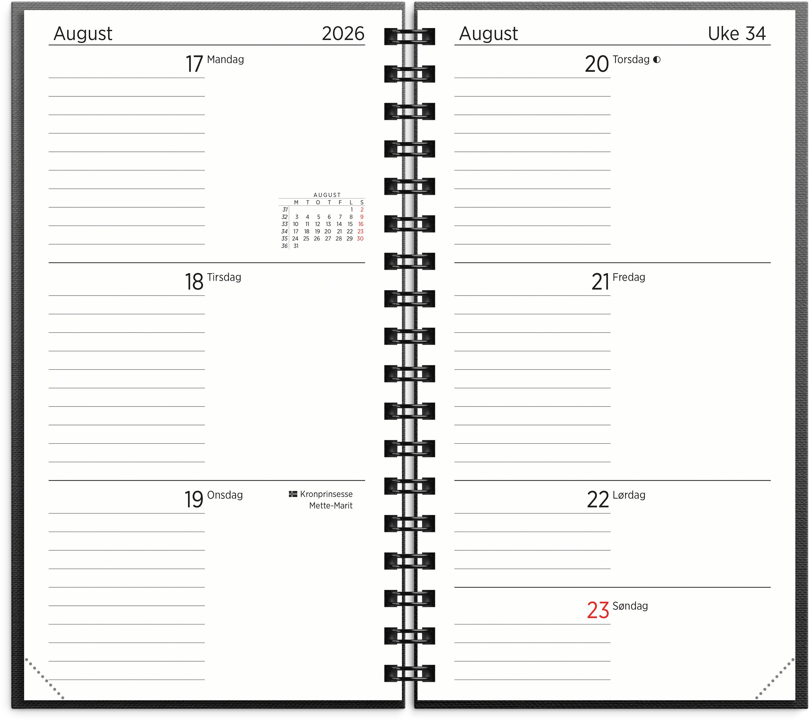 Kalender Grieg SLIM spiral 26/27 sort