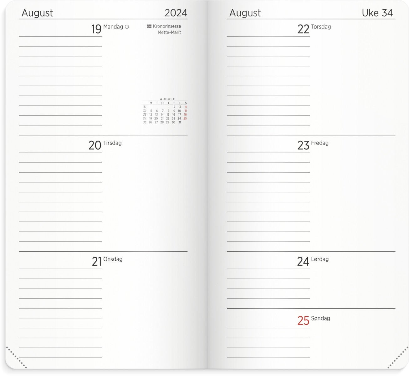 Kalender 24/25 Grieg Slim myk rosa