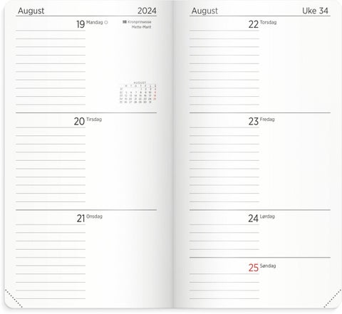 Kalender 24/25 Grieg Slim myk rosa