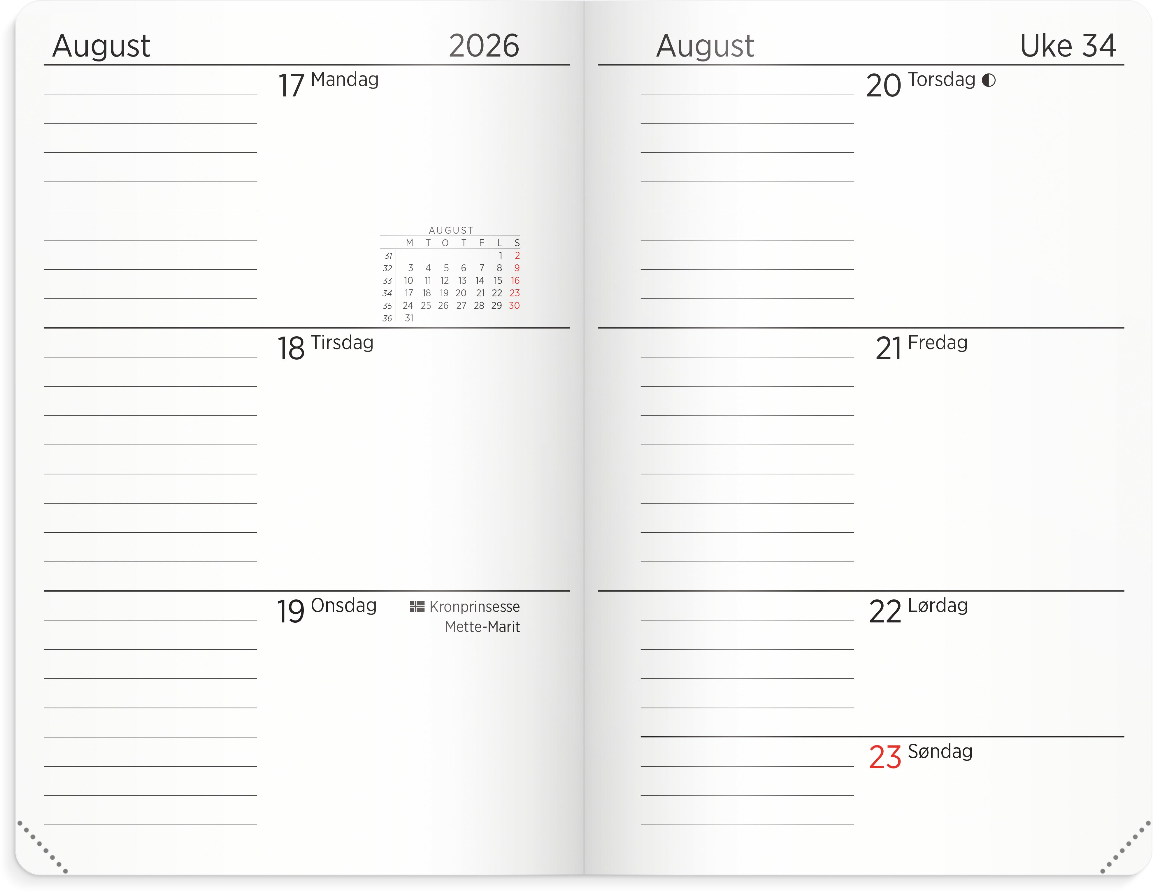 Kalender Grieg A7 myk 26/27 sort