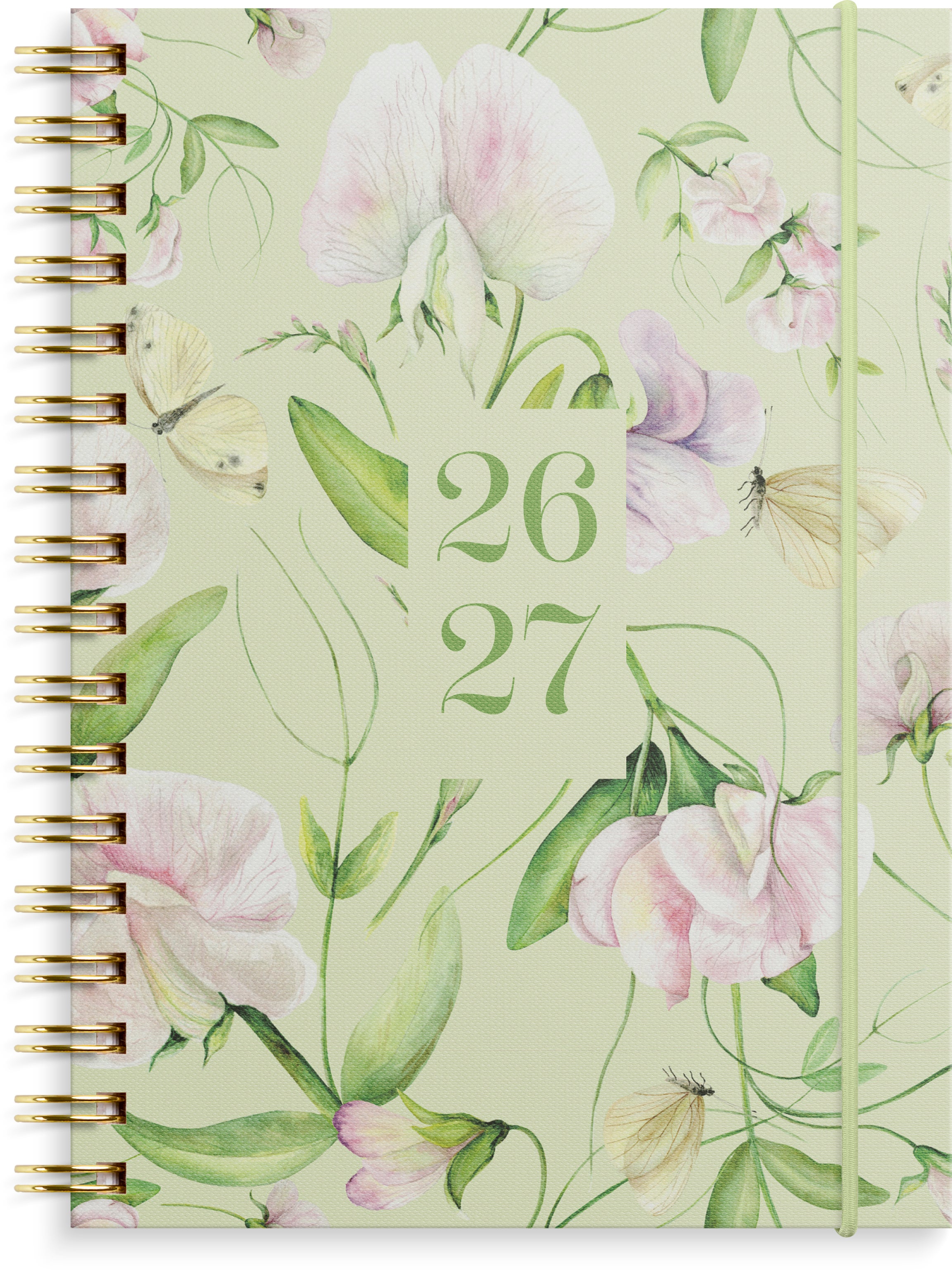 Kalender Grieg A6 26/27 blomst grønn