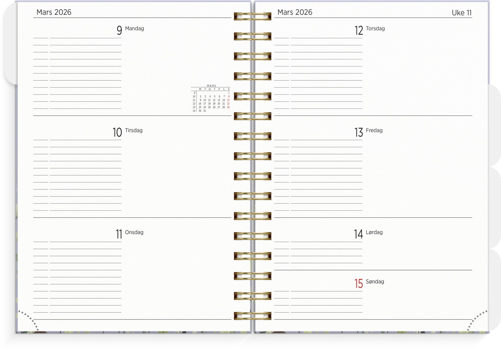 Organizer & Notes Grieg A5 25/26 flora