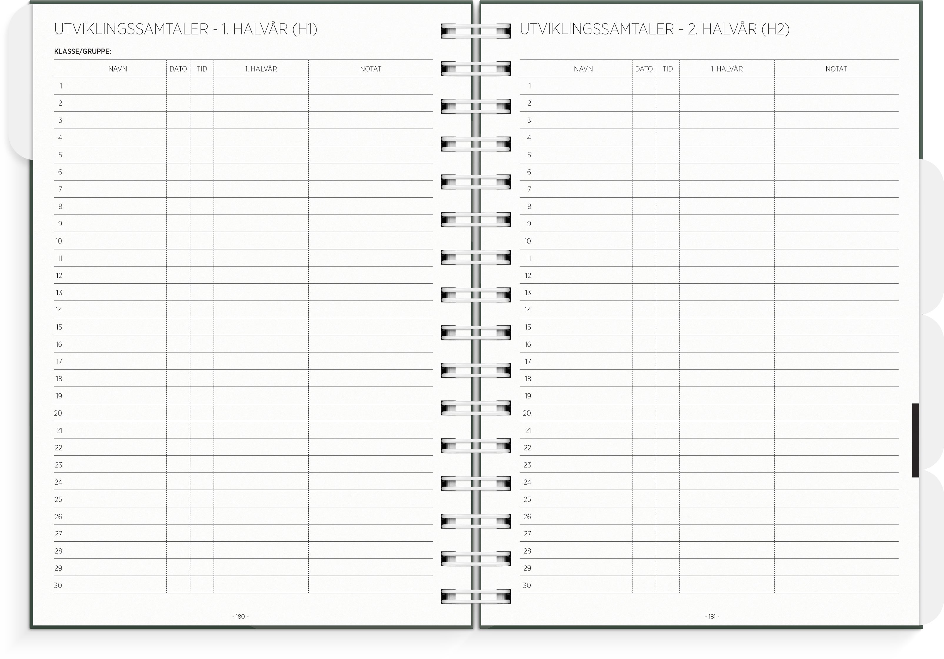 Lærerkalender A5 gr skole 26/27 grønn