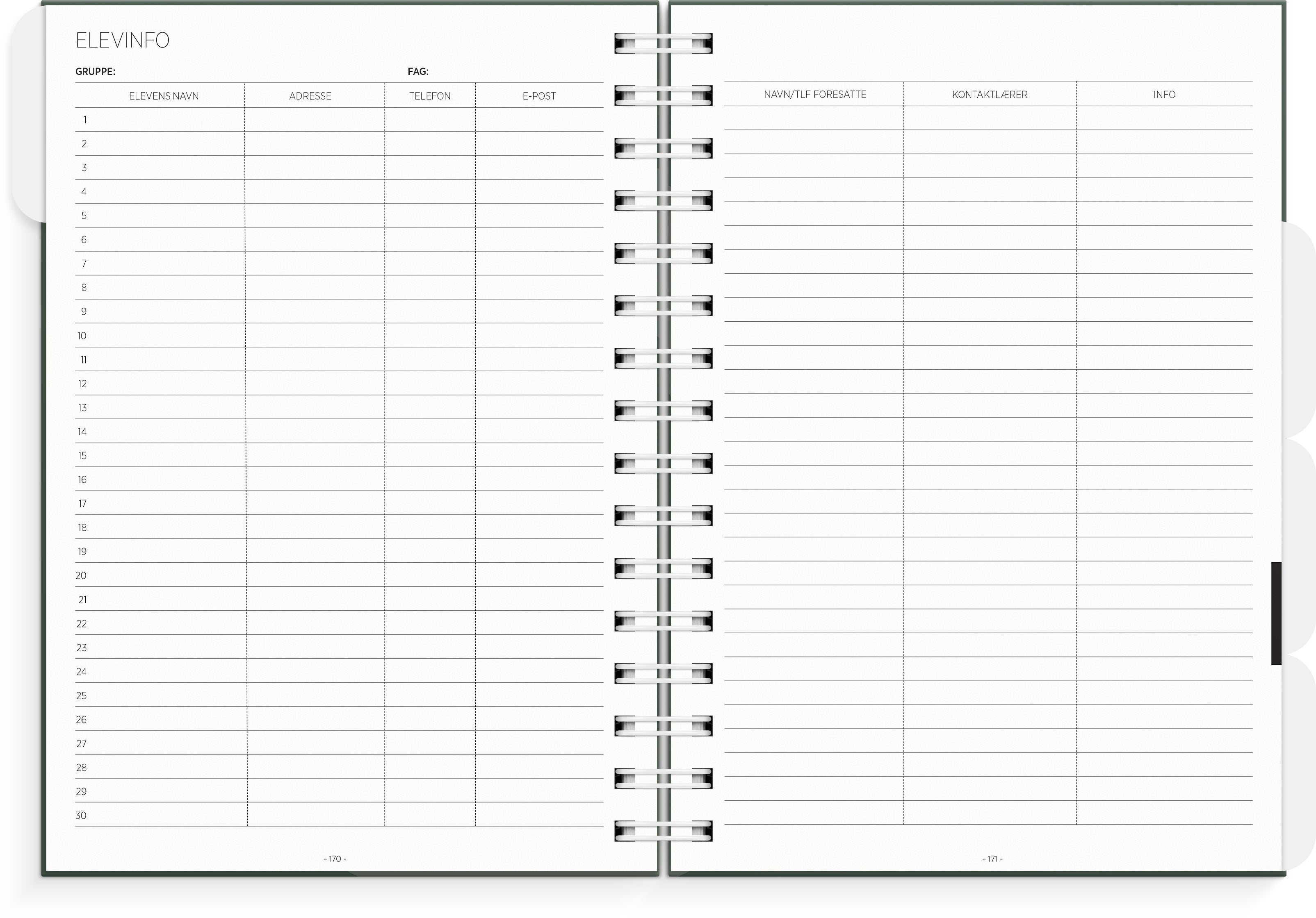 Lærerkalender A5 gr skole 26/27 grønn