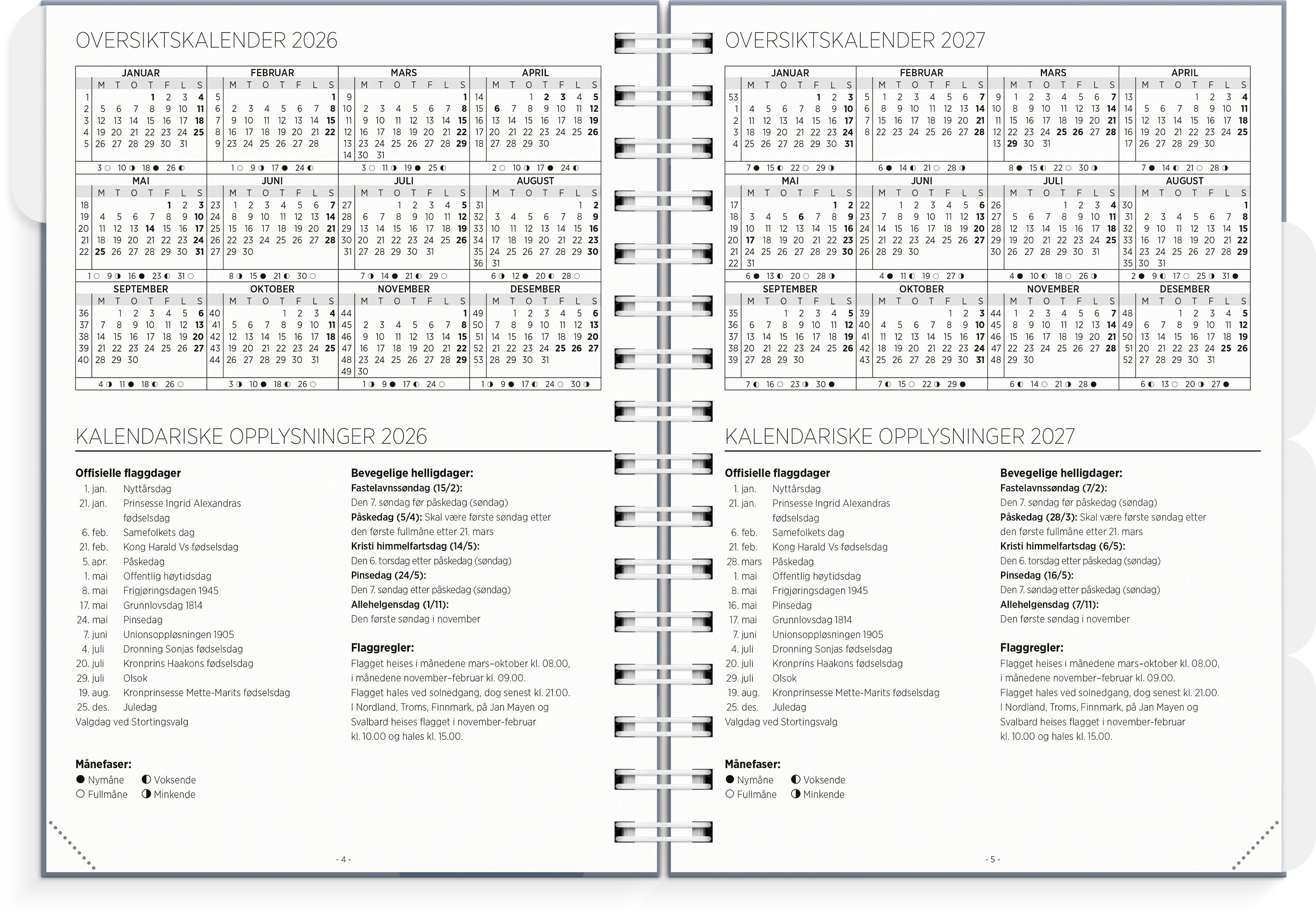 Lærerkalender A5 vg skole 26/27 blå