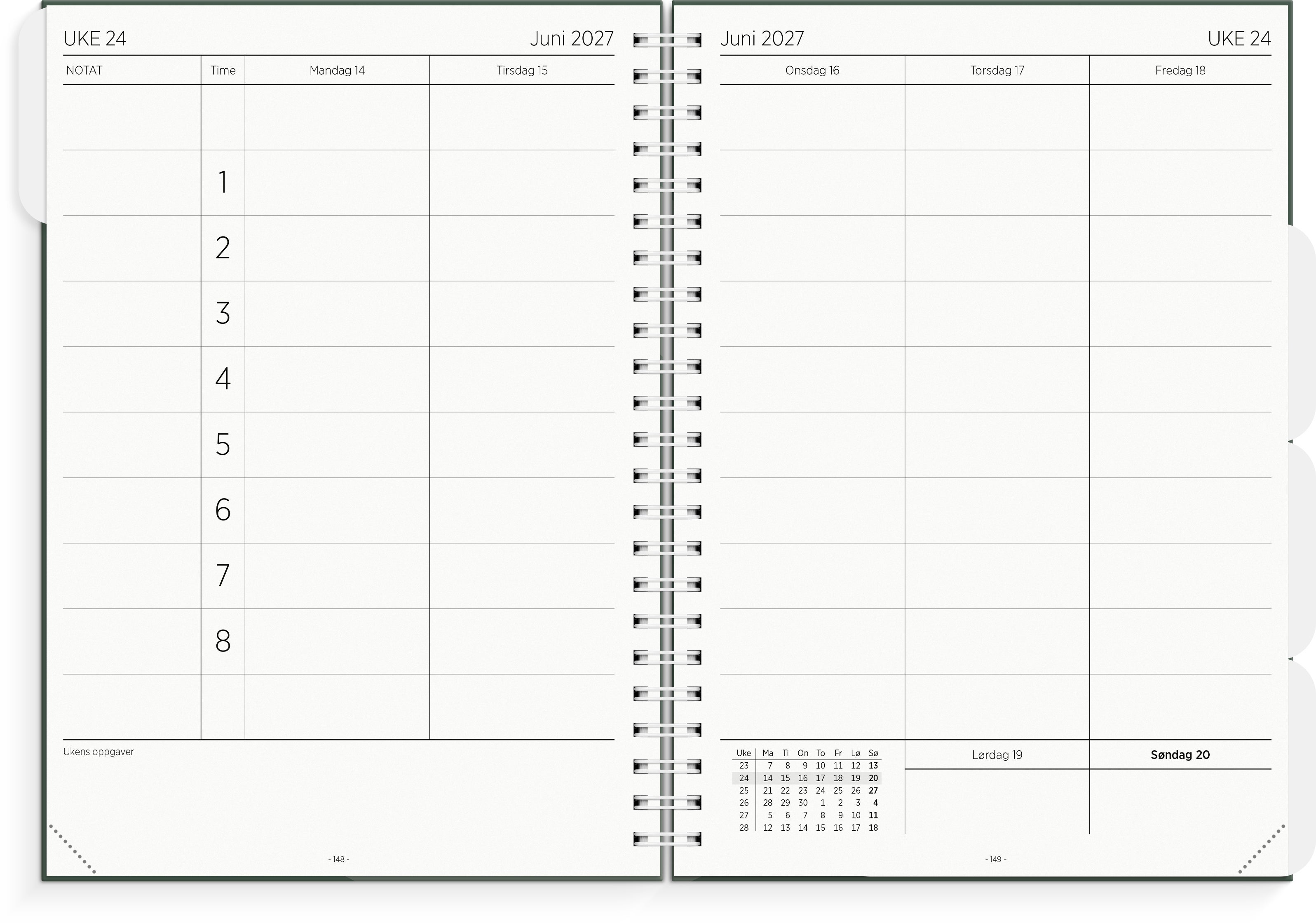 Lærerkalender A4 gr skole26/27 grønn