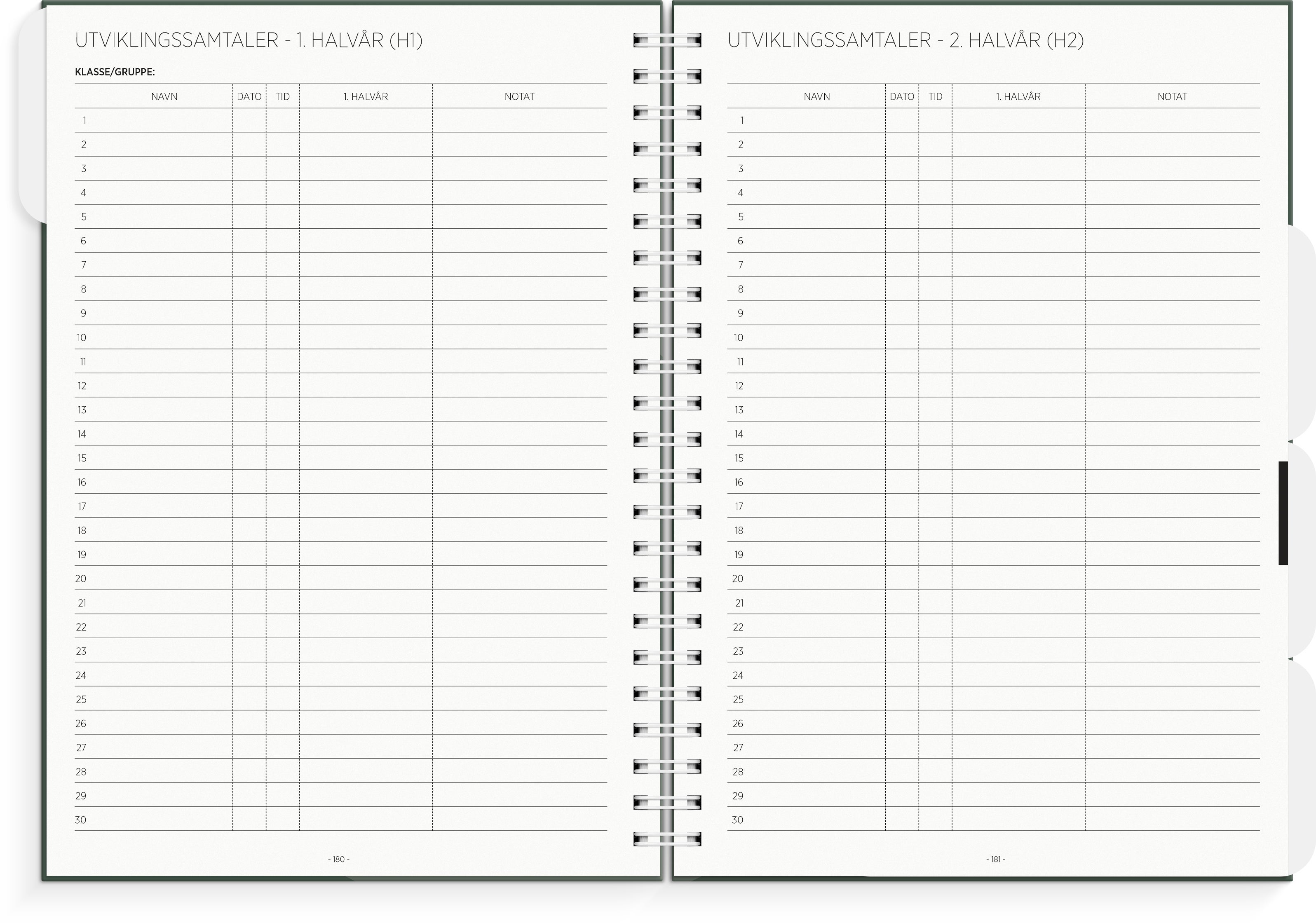 Lærerkalender A4 gr skole26/27 grønn