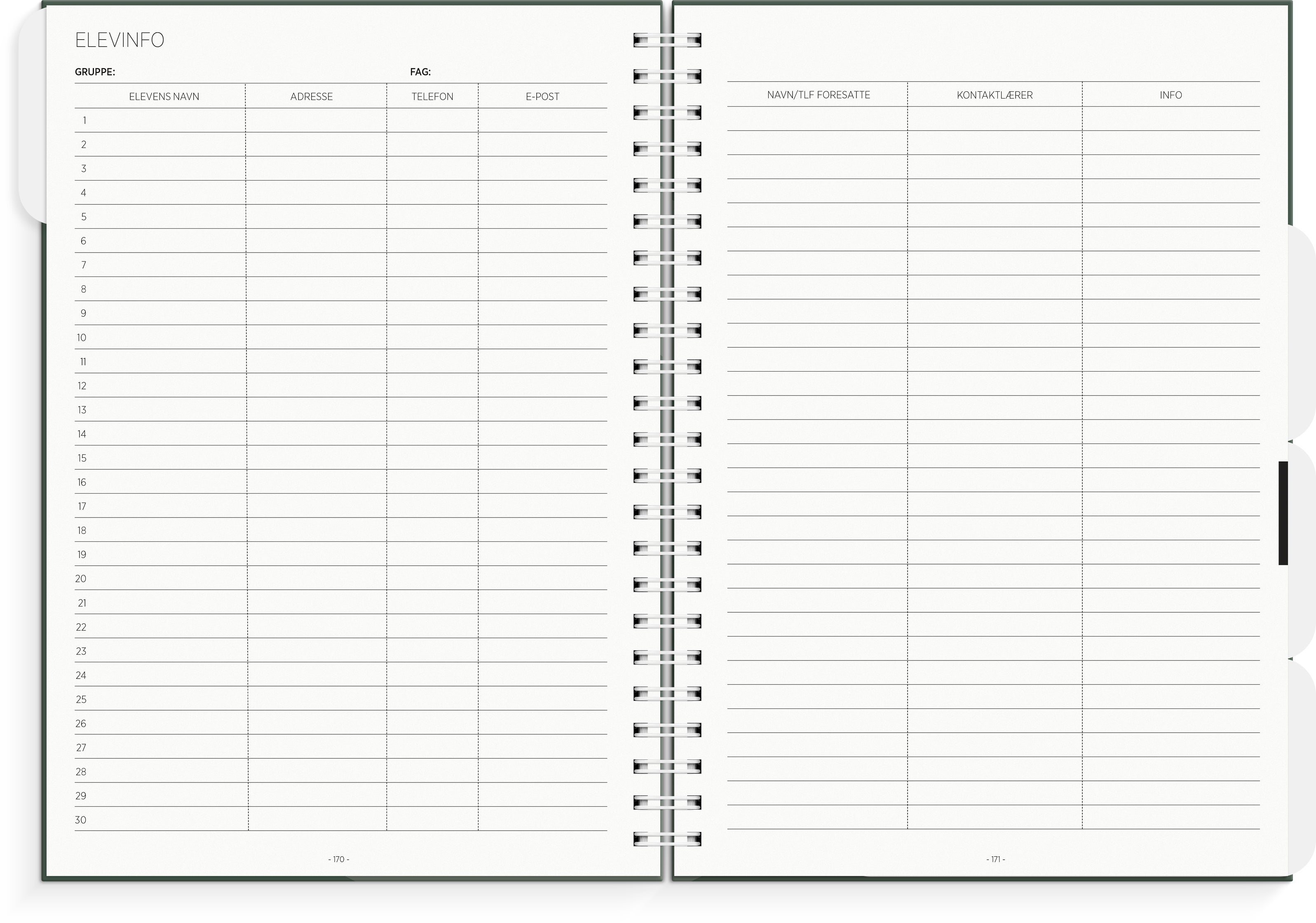 Lærerkalender A4 gr skole26/27 grønn