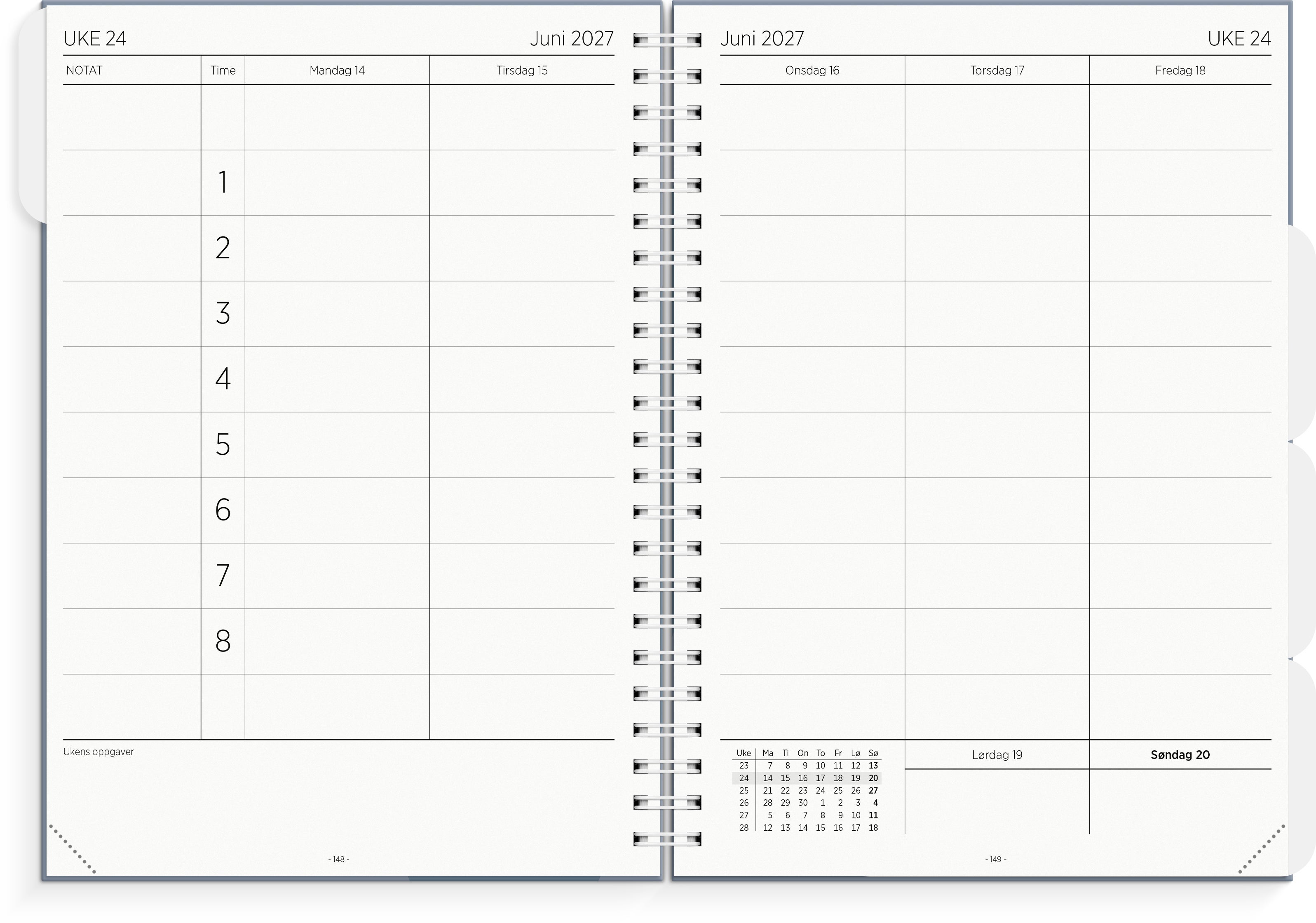 Lærerkalender A4 vg skole 26/27 blå