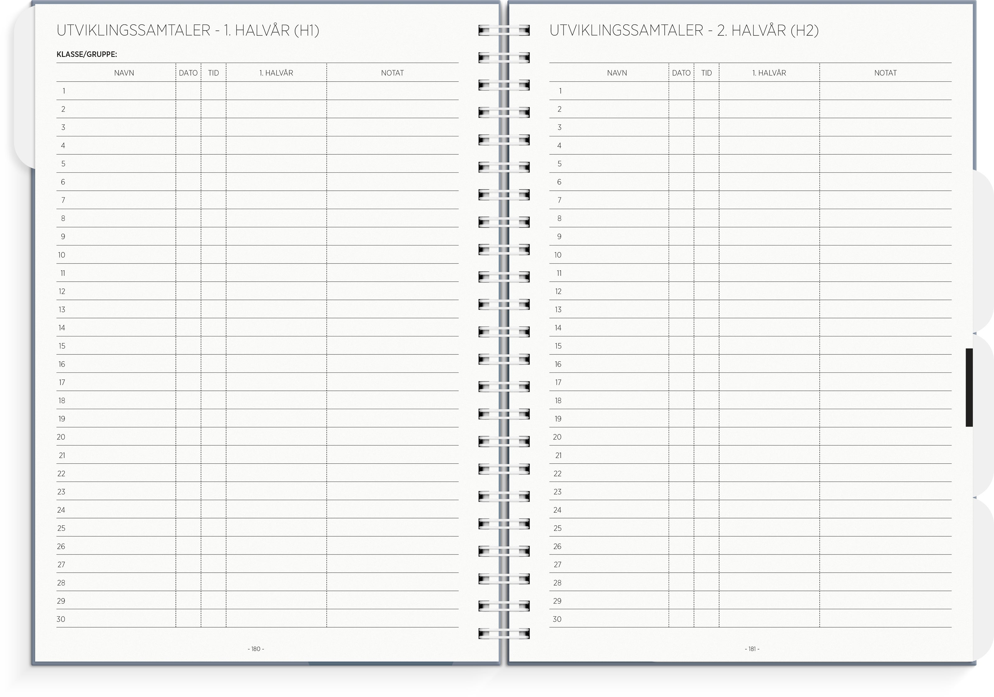 Lærerkalender A4 vg skole 26/27 blå
