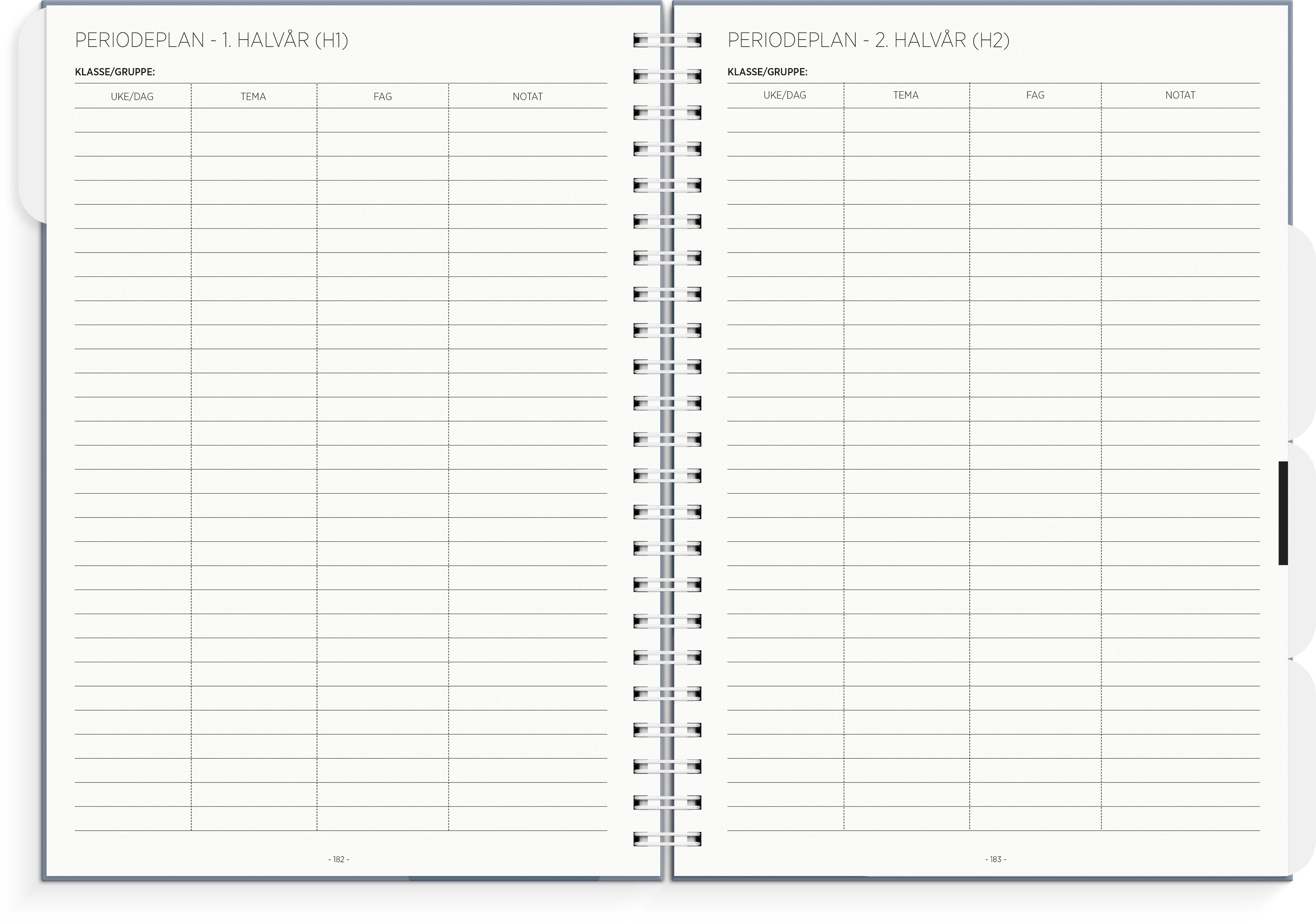 Lærerkalender A4 vg skole 26/27 blå