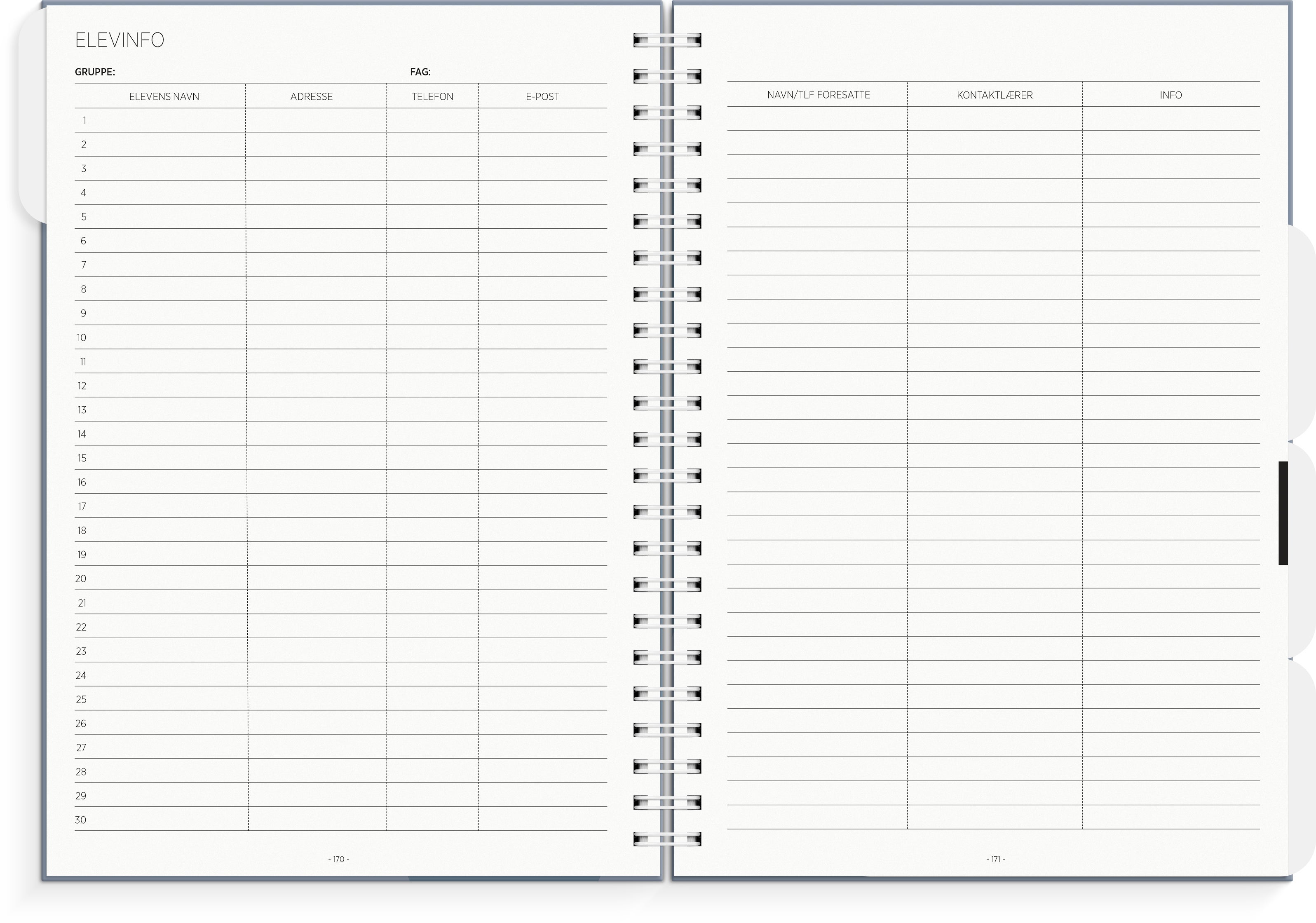 Lærerkalender A4 vg skole 26/27 blå