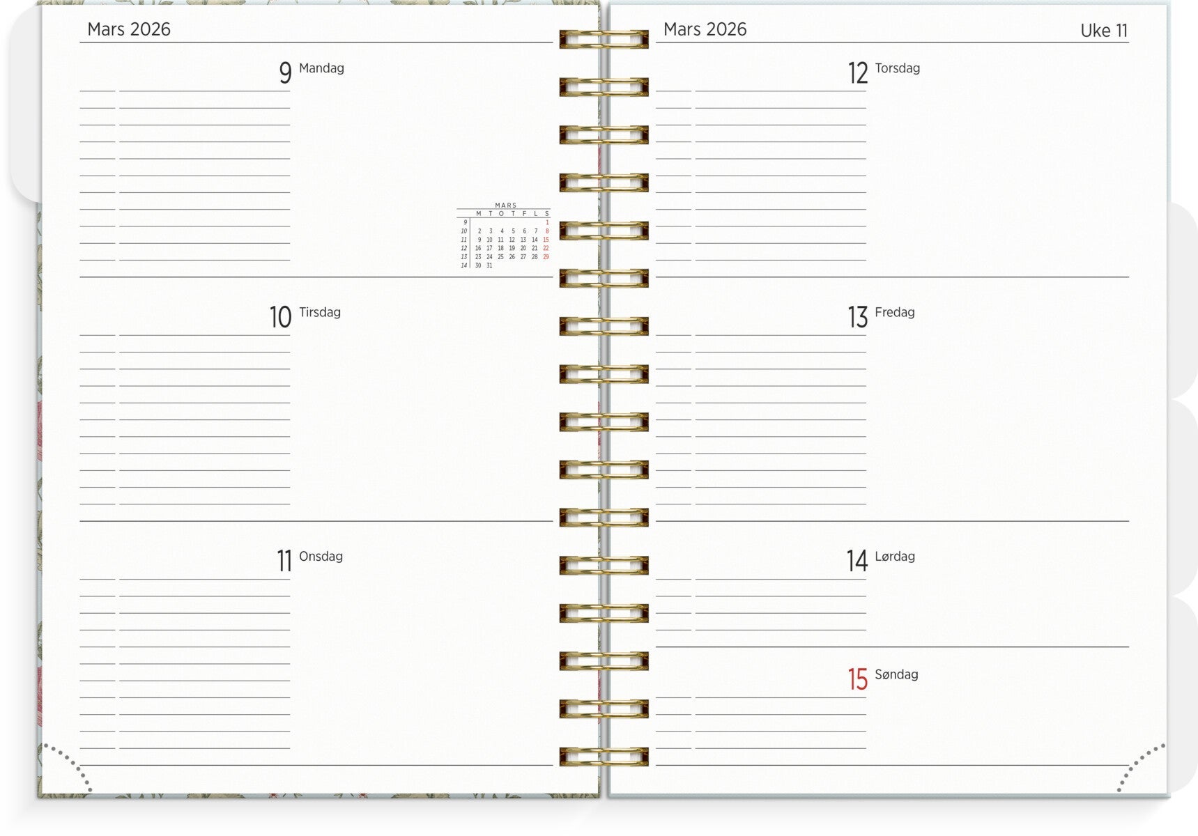 Organizer & Notes Grieg A5 25/26 blomst