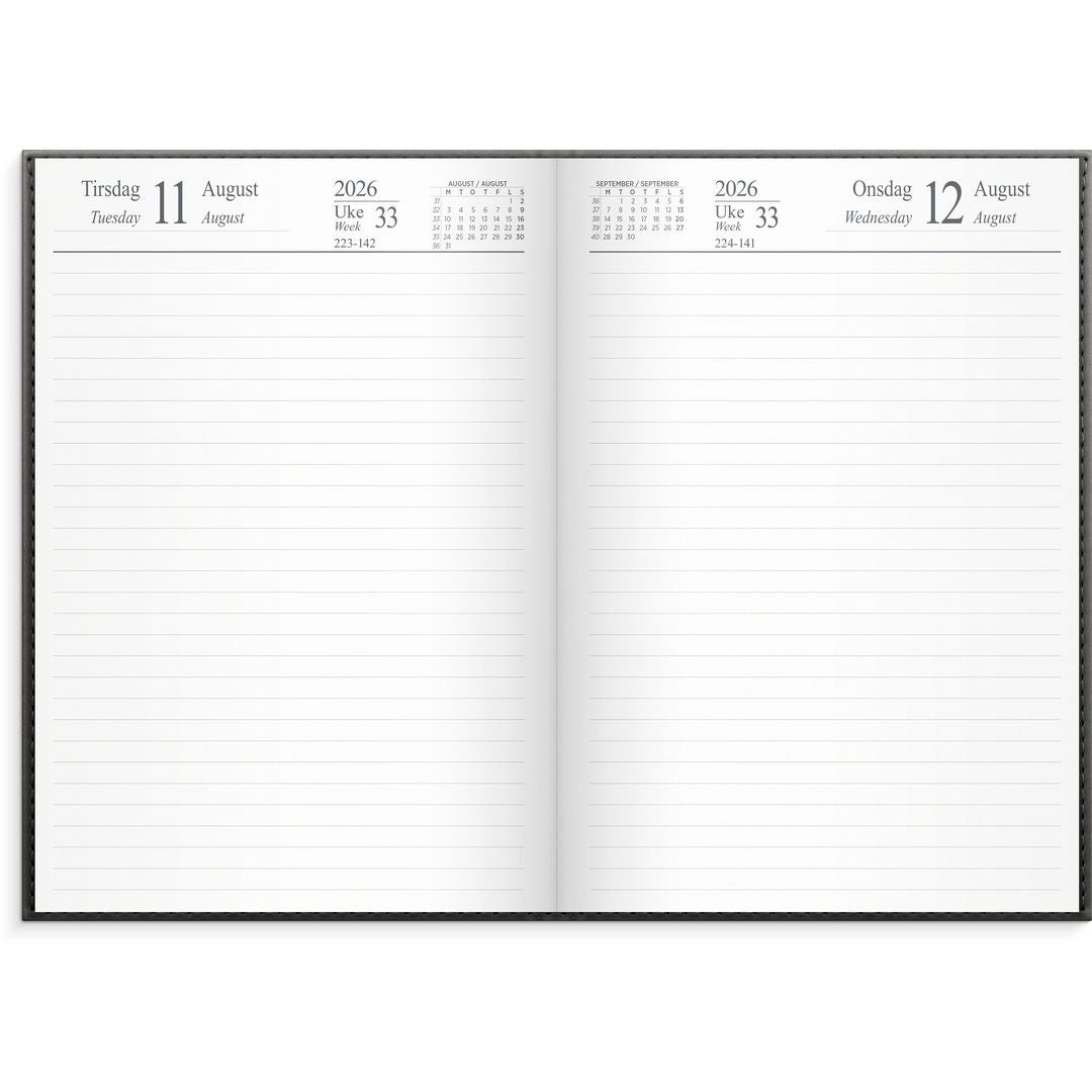 Dagbok Grieg Virgo A5 2026 mørkgrå