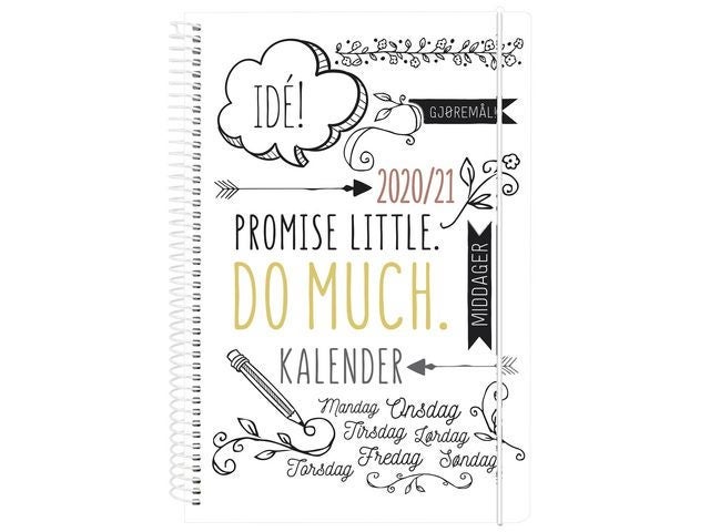 Spiralisert Ukekalender Grieg 20/21 A5 Doodle