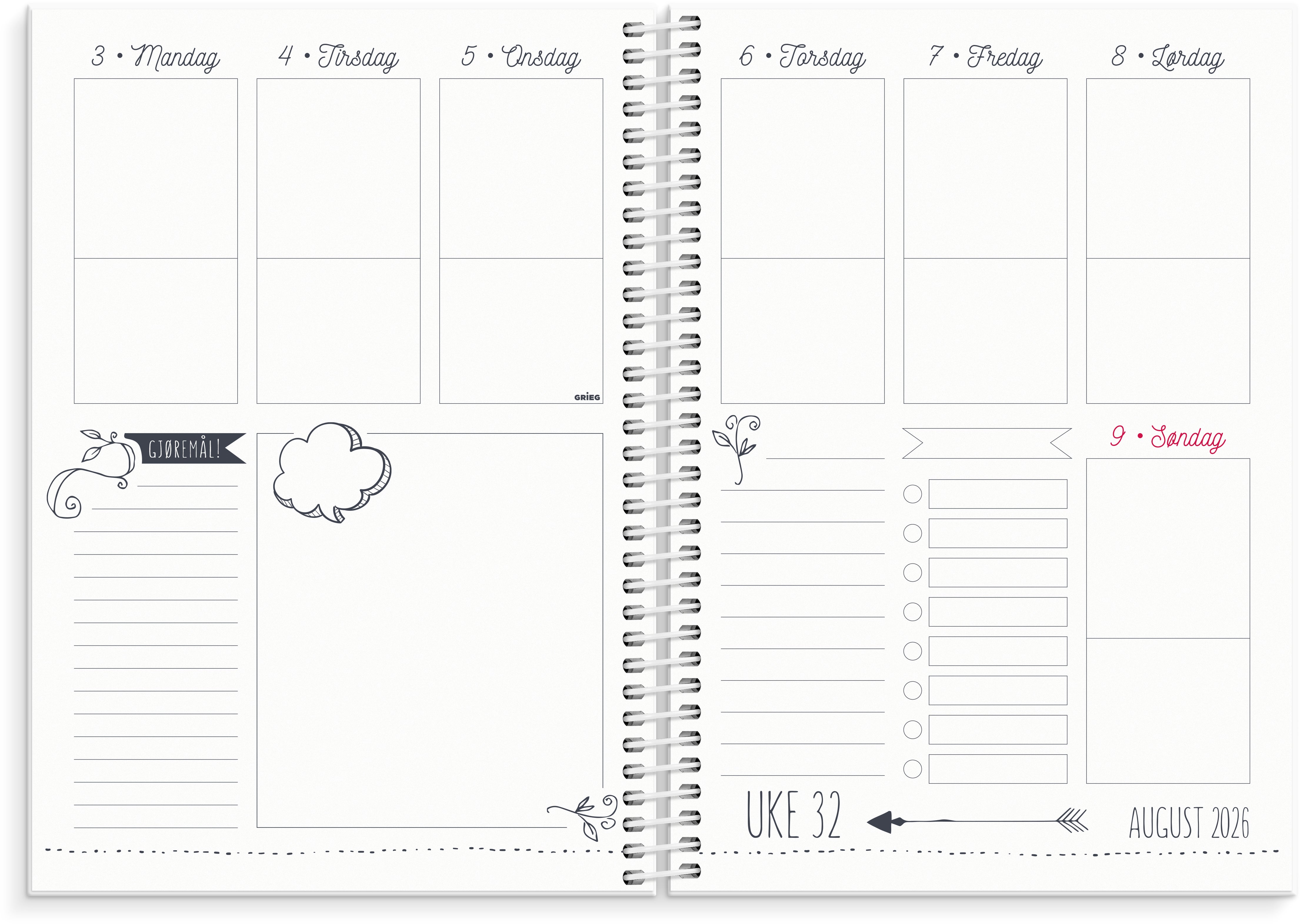 Ukekalender Grieg Doodle A5 26/27