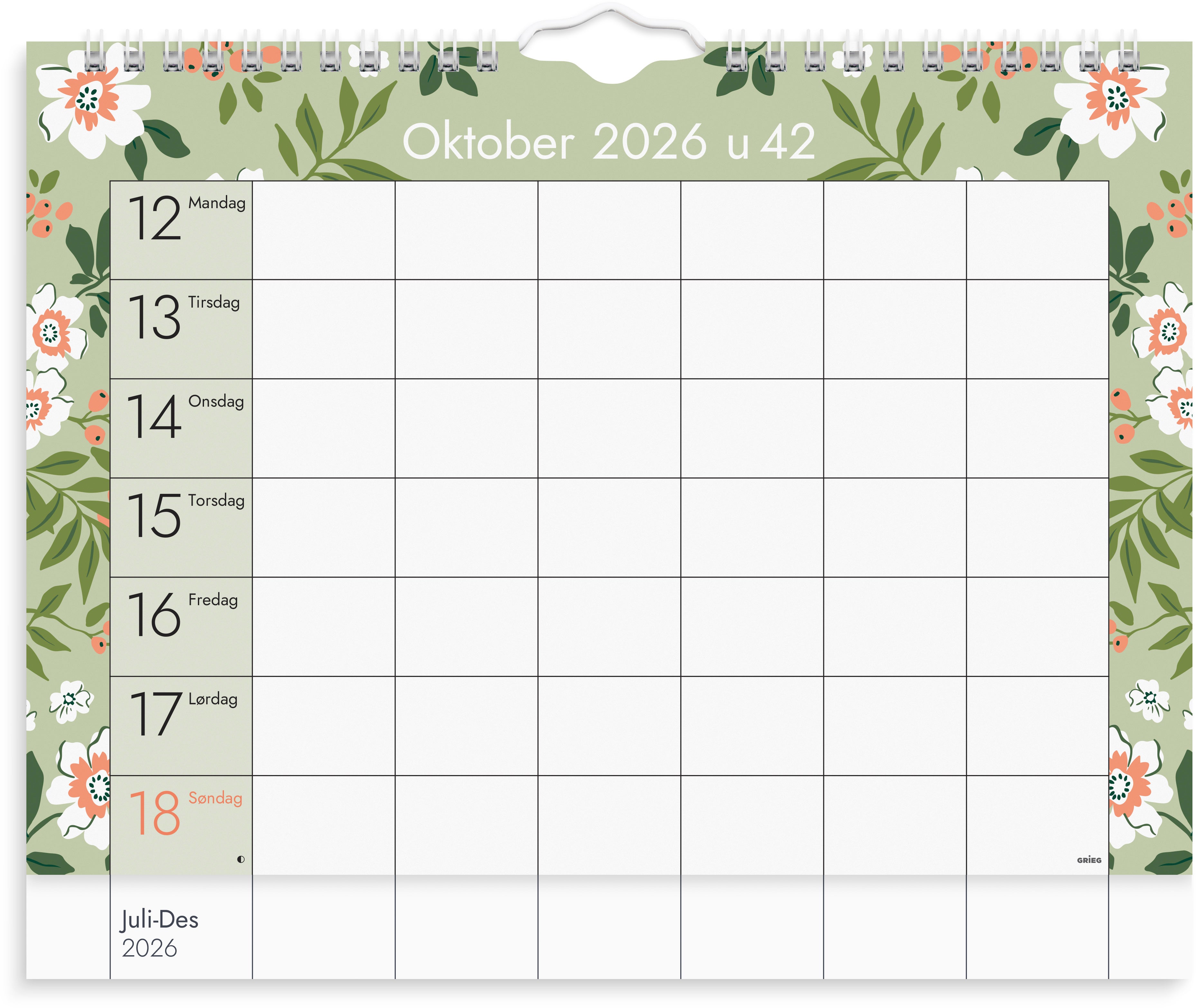 Hjemmets kalender Grieg uke 26/27