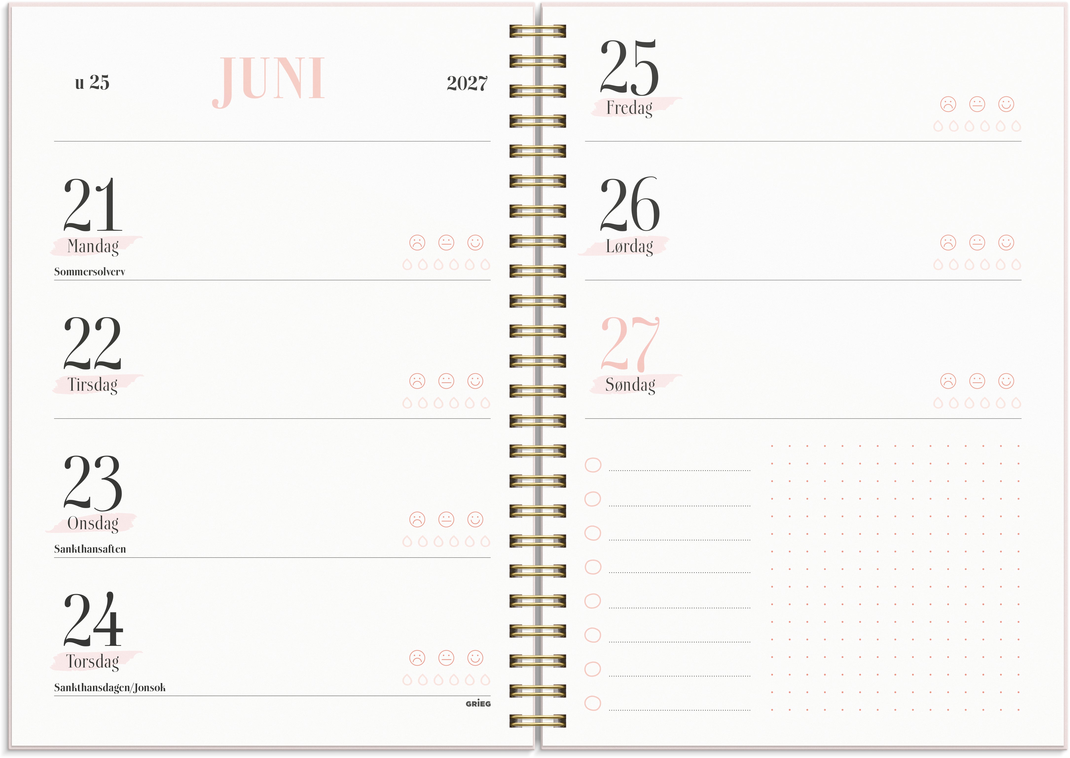 Life Planner Pink II Grieg A5 26/27