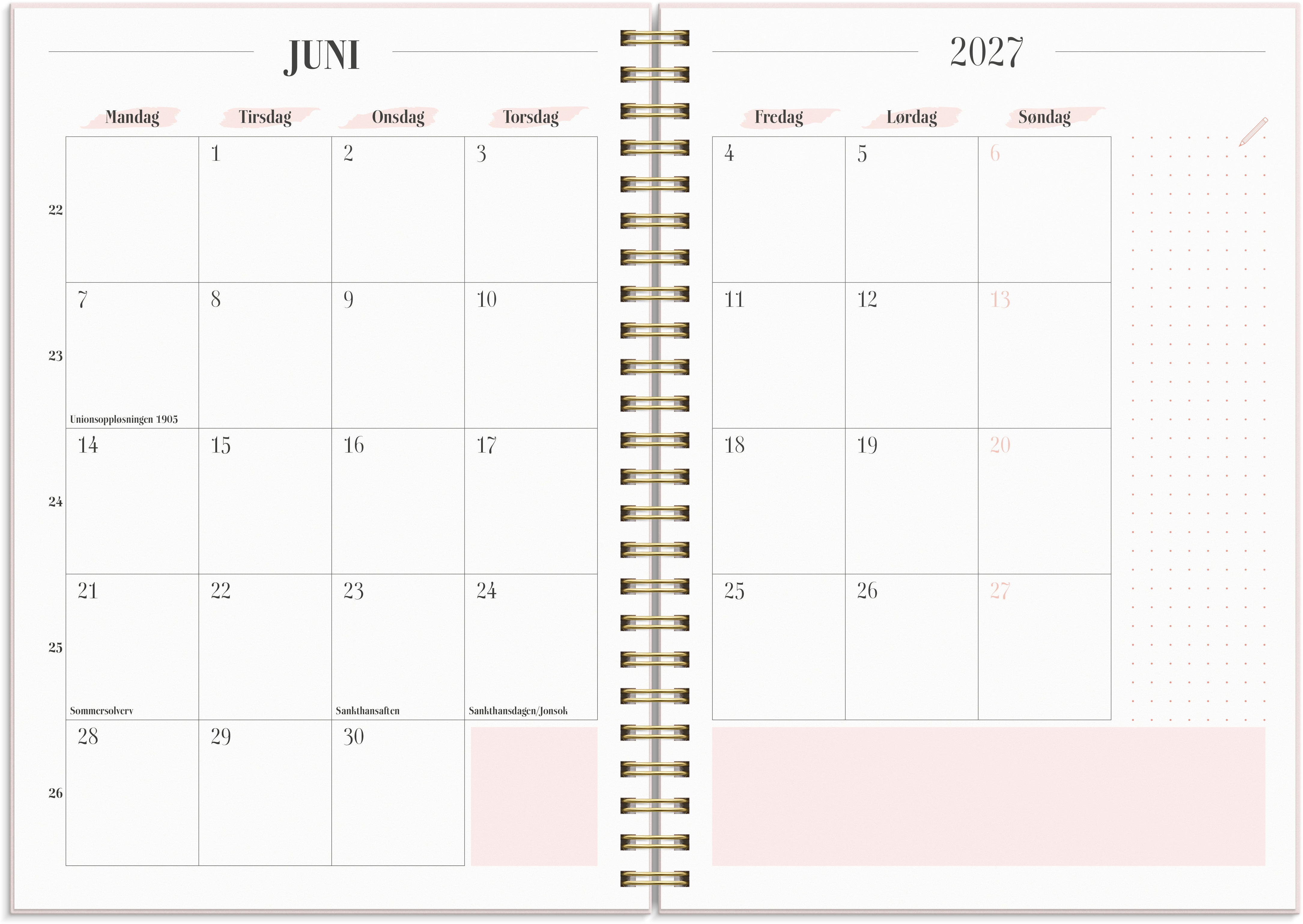 Life Planner Pink II Grieg A5 26/27