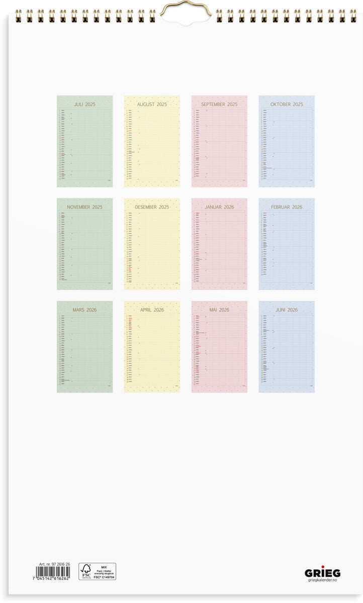 Familiekalender Grieg Color 25/26
