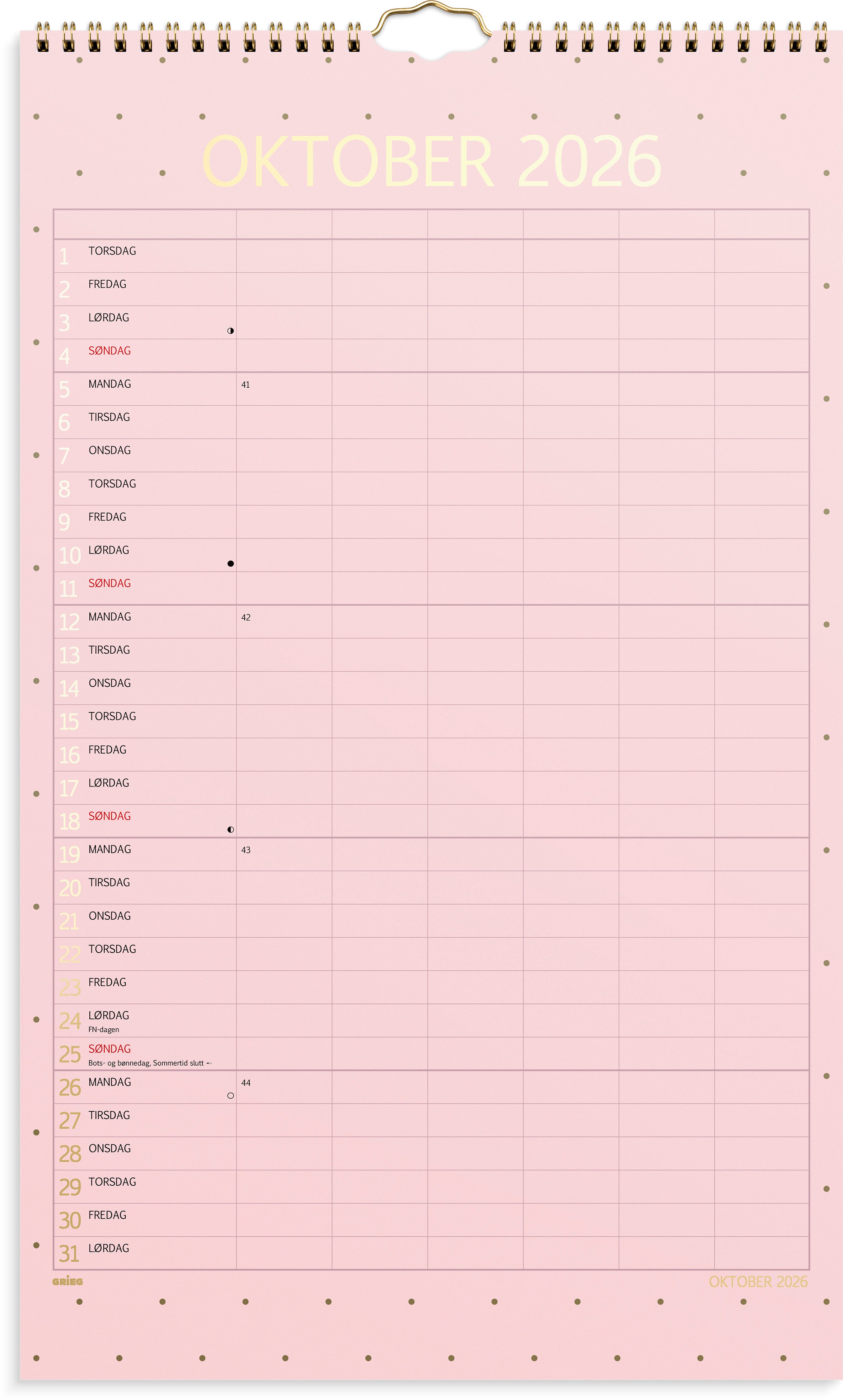 Familiekalender Grieg Color 26/27