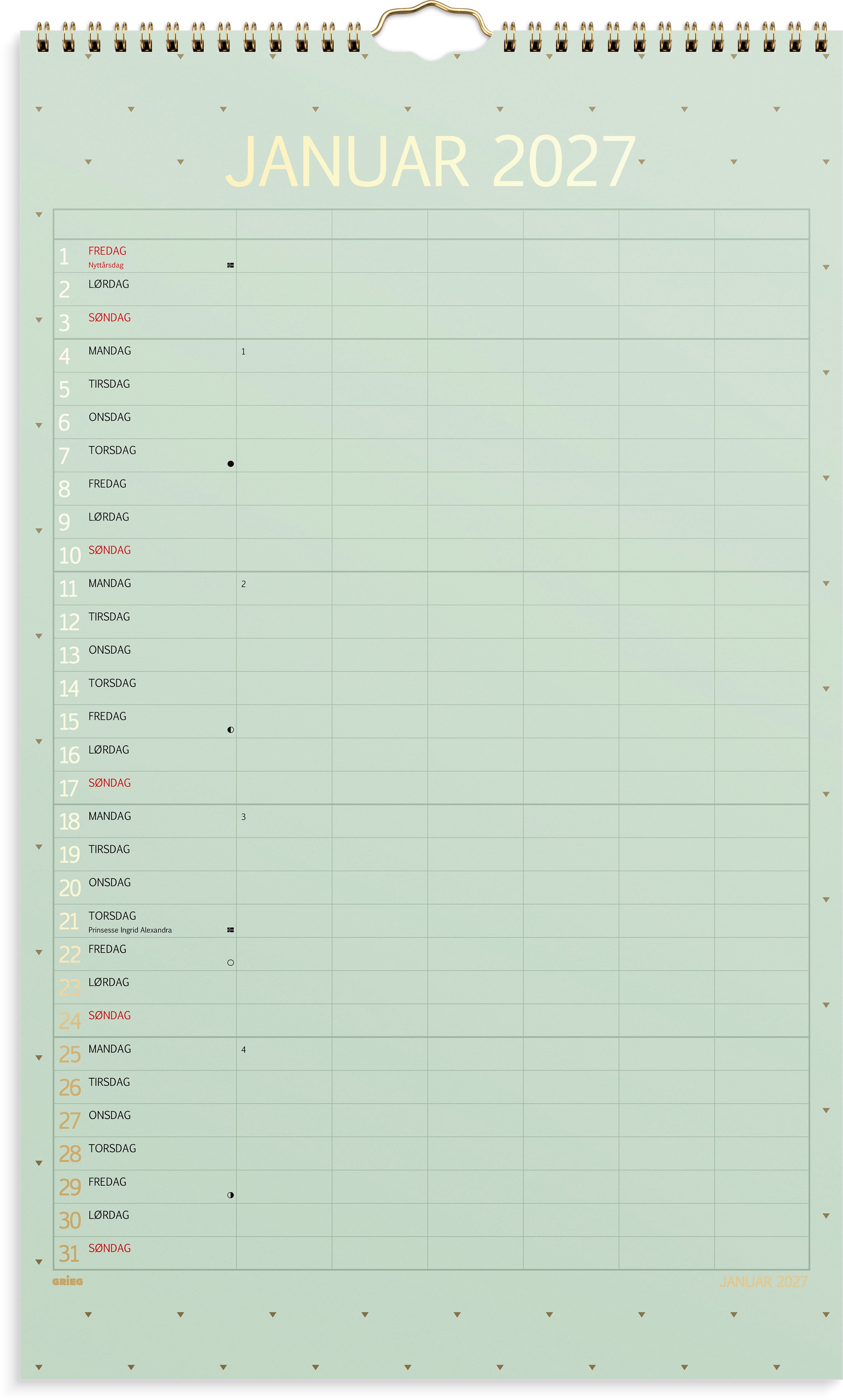 Familiekalender Grieg Color 26/27