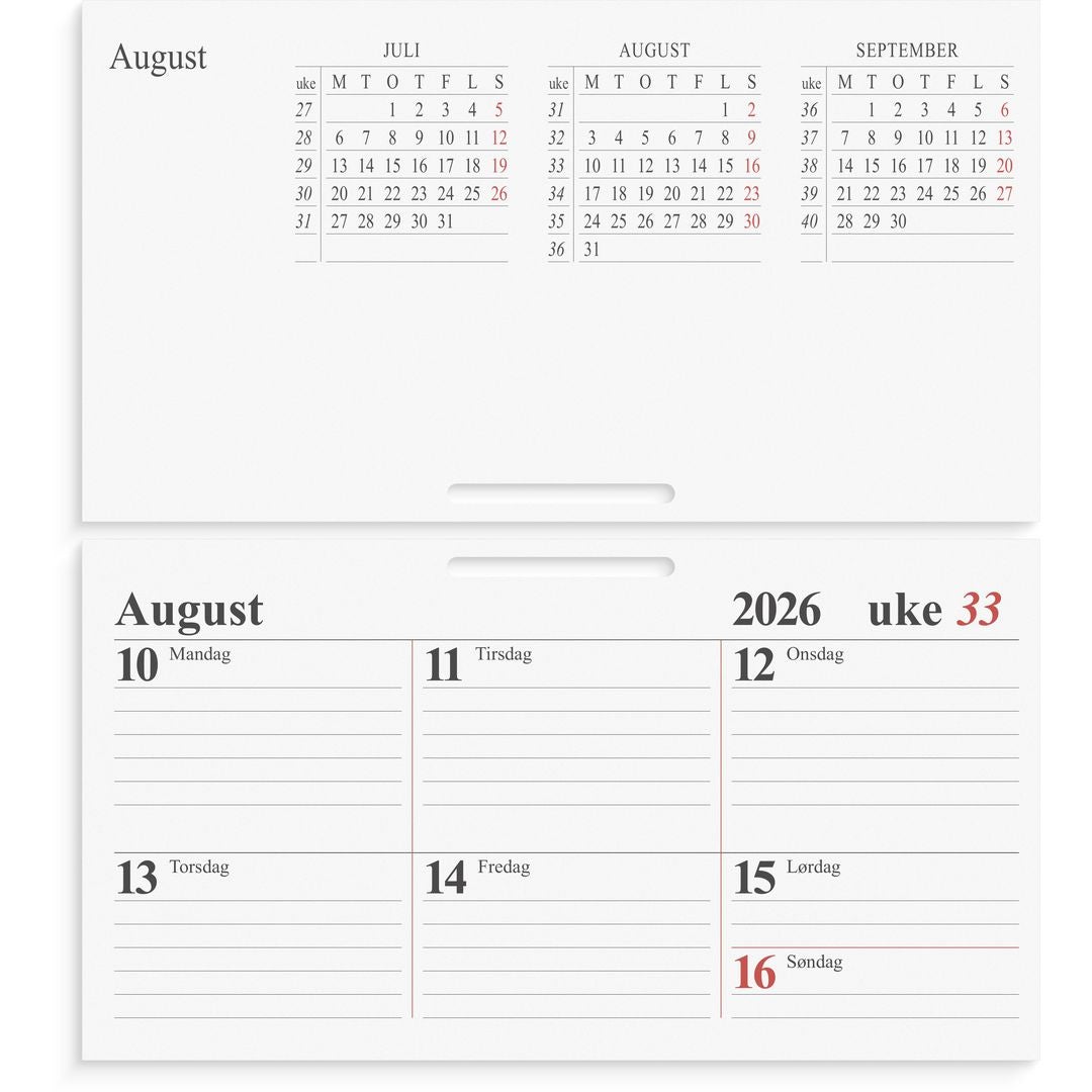 Bordkalender GRIEG 2026 uke