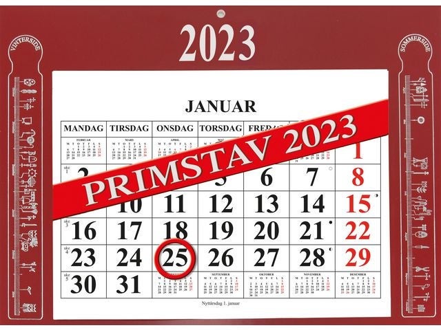 Kalender 2023 Primstav Rød