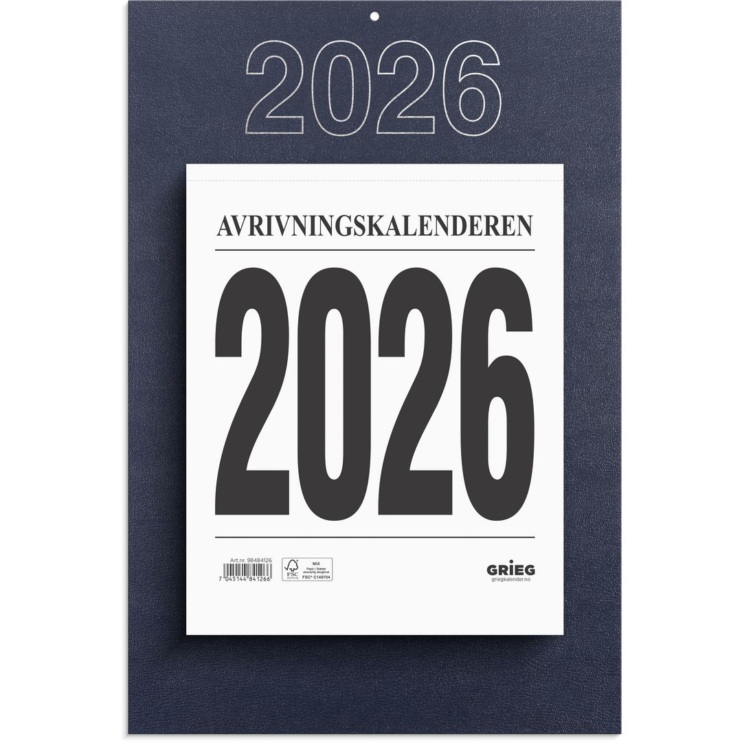 Avrivningskalender Grieg 2026 stor m/plate
