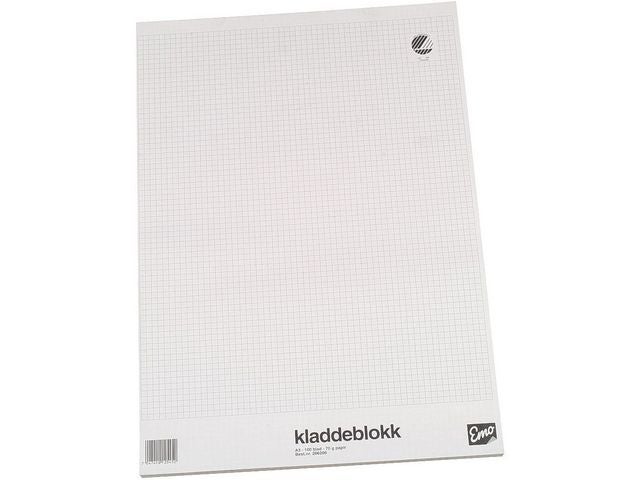 Kladdeblokk A3 Emo ruter 100bl 70g