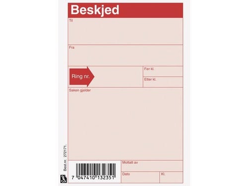 Beskjedblokk A6 Emo 100 blad