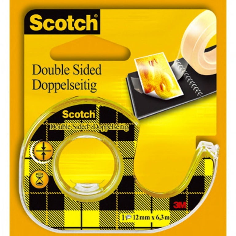 Tape Scotch dobbeltsid. m/disp 12mmx6m