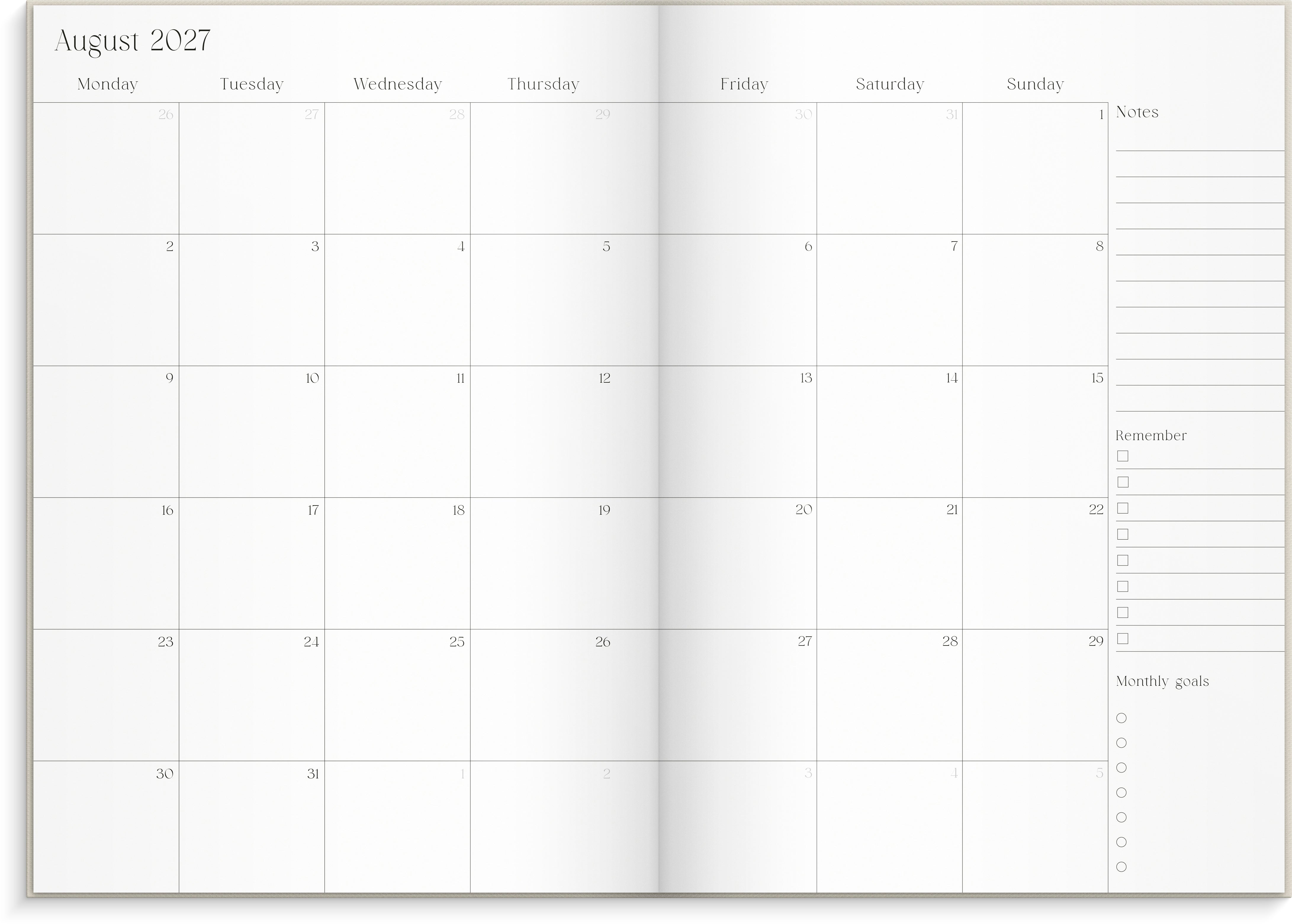 Kalender Burde Student Planner A5 26/27