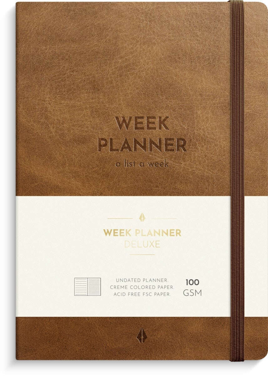 Kalender Burde Deluxe A5 Week Planner Cognac