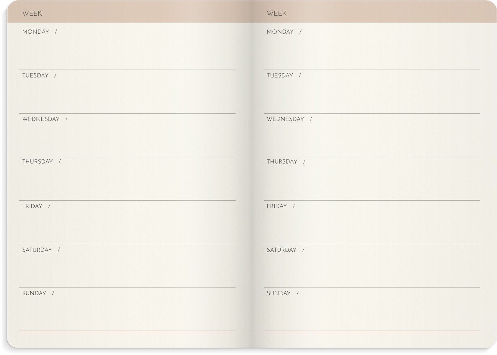 Kalender Burde Deluxe A5 Week Planner Cognac