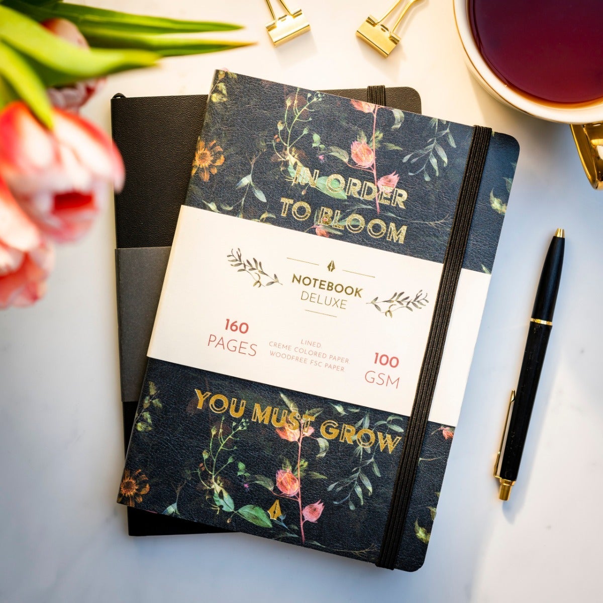 Notatbok Burde Deluxe A5 linjert Flower