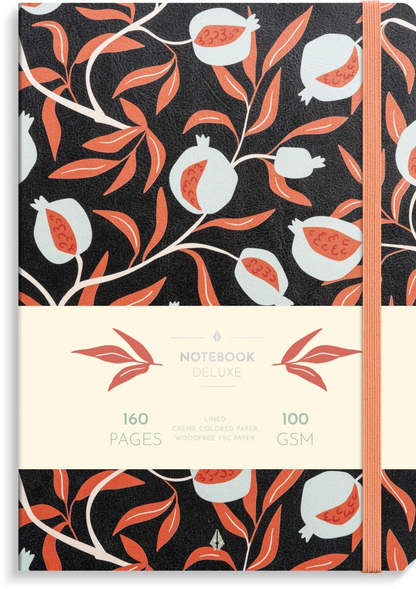 Notatbok Burde Deluxe B5 linjert Pomegranate