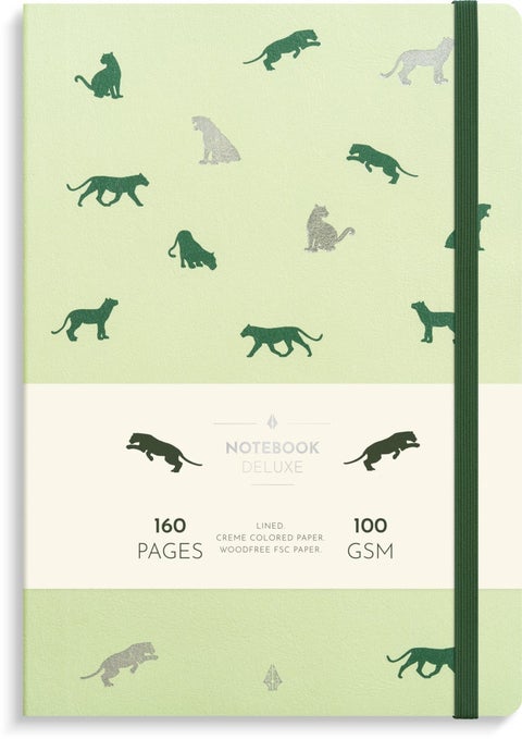 Notatbok Burde Deluxe B5 linjert Green Panther