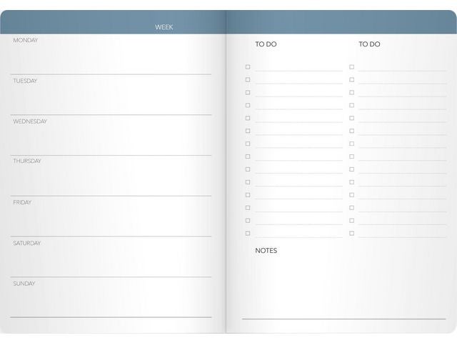 Kalender udatert Week Planner Blå A5