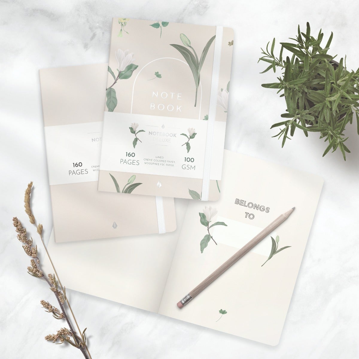 Notatbok Burde Deluxe A5 linjert Floral