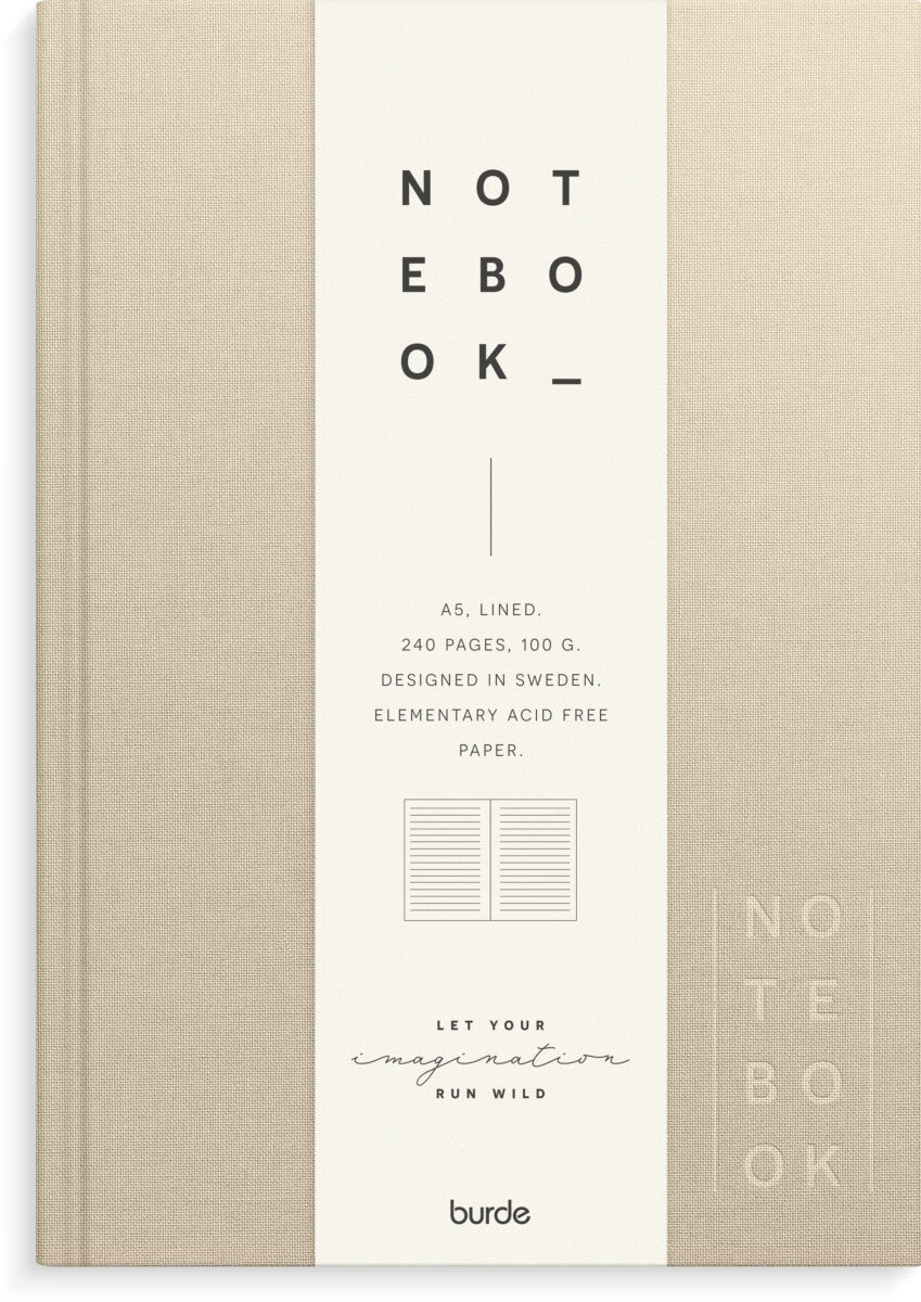 Skrivebok Burde A5 Linjer Beige