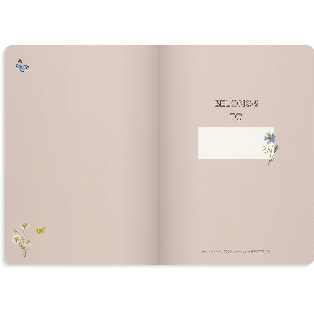 Notatbok Burde Deluxe A5 linjert Pink Meadow