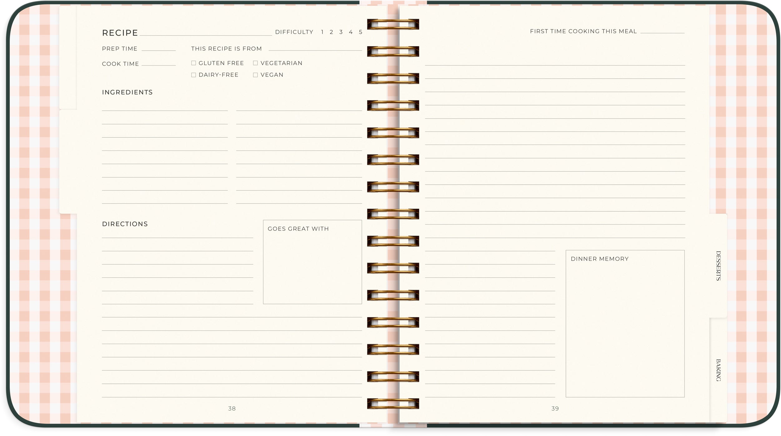 Notatbok Burde My recipes 224S 216x190mm